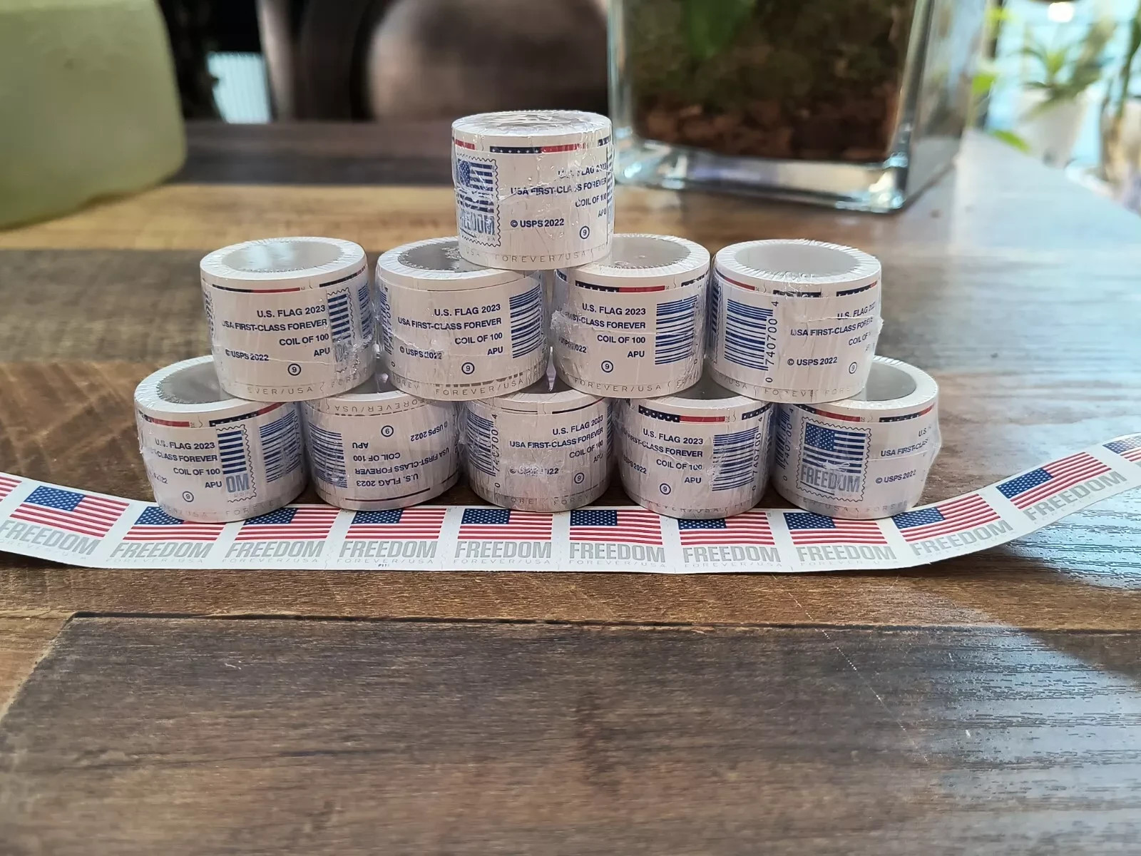 10 Roll Of 100 2023 U.S. Flag First Class US Postage Stamps 1000PCS New-- 10 Roll Of 100 2023 U.S. Flag First Class US Postage Stamps 1000PCS New--