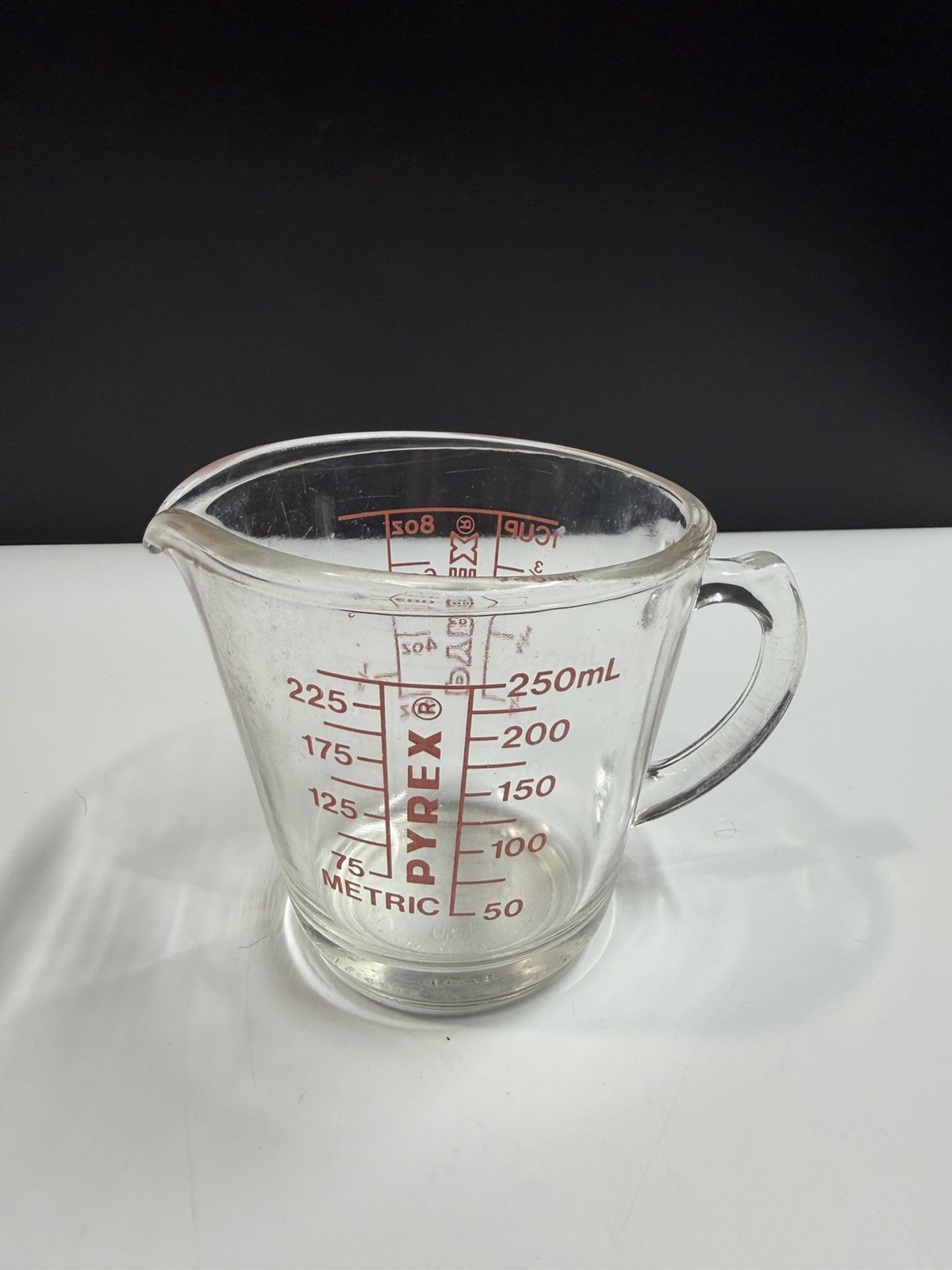 Vintage Pyrex Measure Cup-1 Cup/Red Lettering/Closed-D Handle Vintage Pyrex Measure Cup-1 Cup/Red Lettering/Closed-D Handle