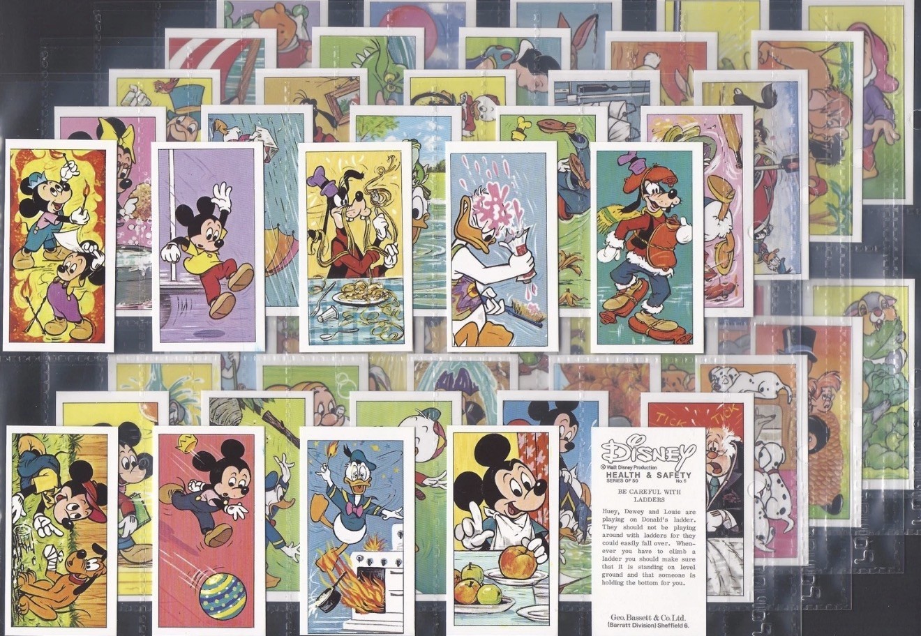 Vintage 1977 Bassett Disney Health and Safety Mini Cards Full Set of 50 - Mint Vintage 1977 Bassett Disney Health and Safety Mini Cards Full Set of 50 - Mint