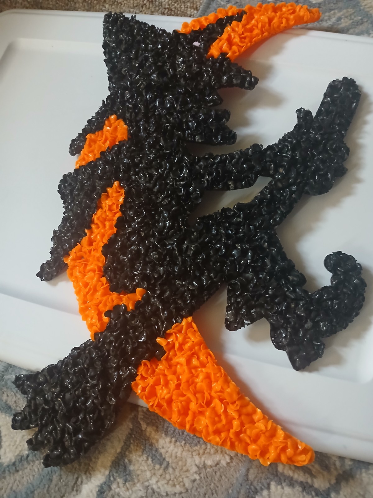 Vintage Melted Plastic Popcorn Halloween Decoration Witch & Moon Wall Decor