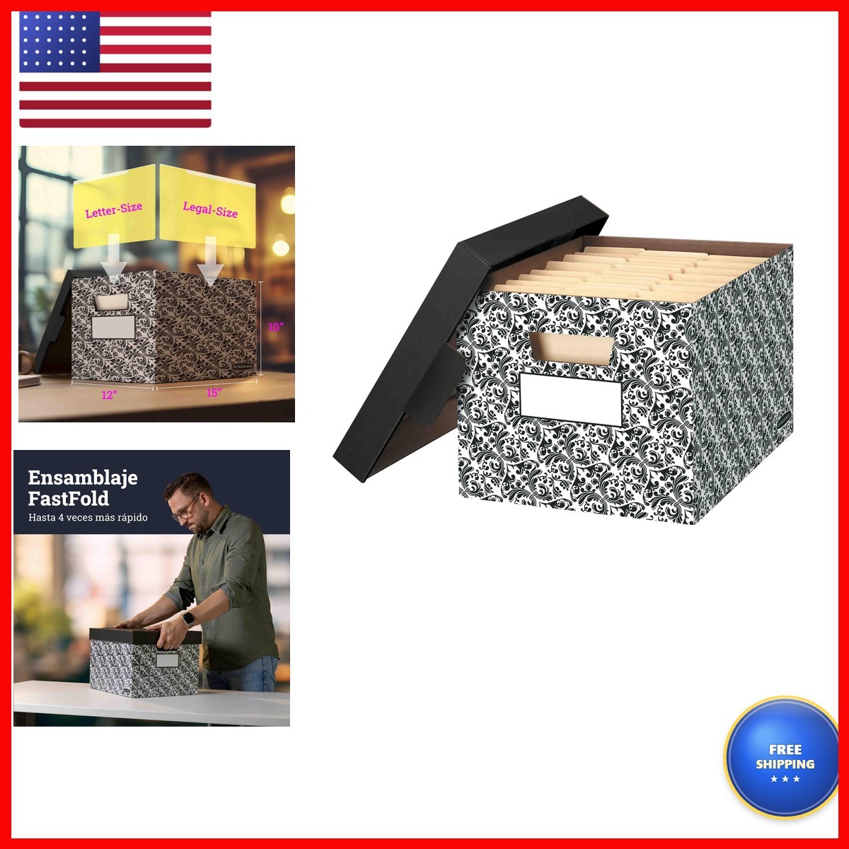 Bankers Box 4-Pack Brocade Design Medium Duty File Storage Boxes Letter/Legal Bankers Box 4-Pack Brocade Design Medium Duty File Storage Boxes Letter/Legal