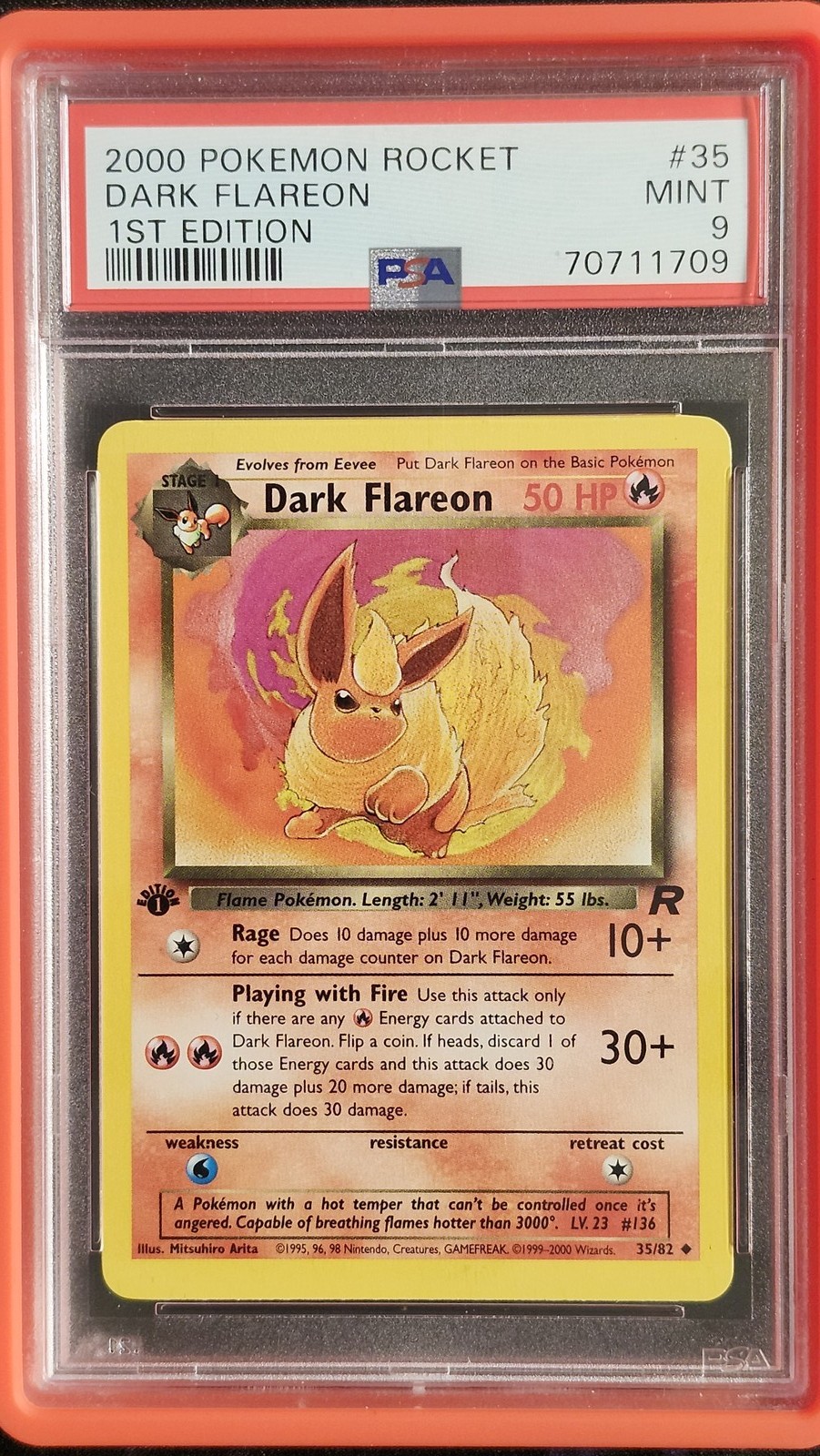 Pokemon PSA 9 Dark Flareon 35 1st Edition Team Rocket Pokemon PSA 9 Dark Flareon 35 1st Edition Team Rocket