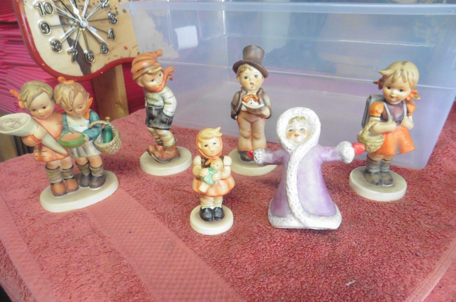 Vintage Goebel Hummel w Germany Lot of 6 some signed some crazing no cracks Vintage Goebel Hummel w Germany Lot of 6 some signed some crazing no cracks