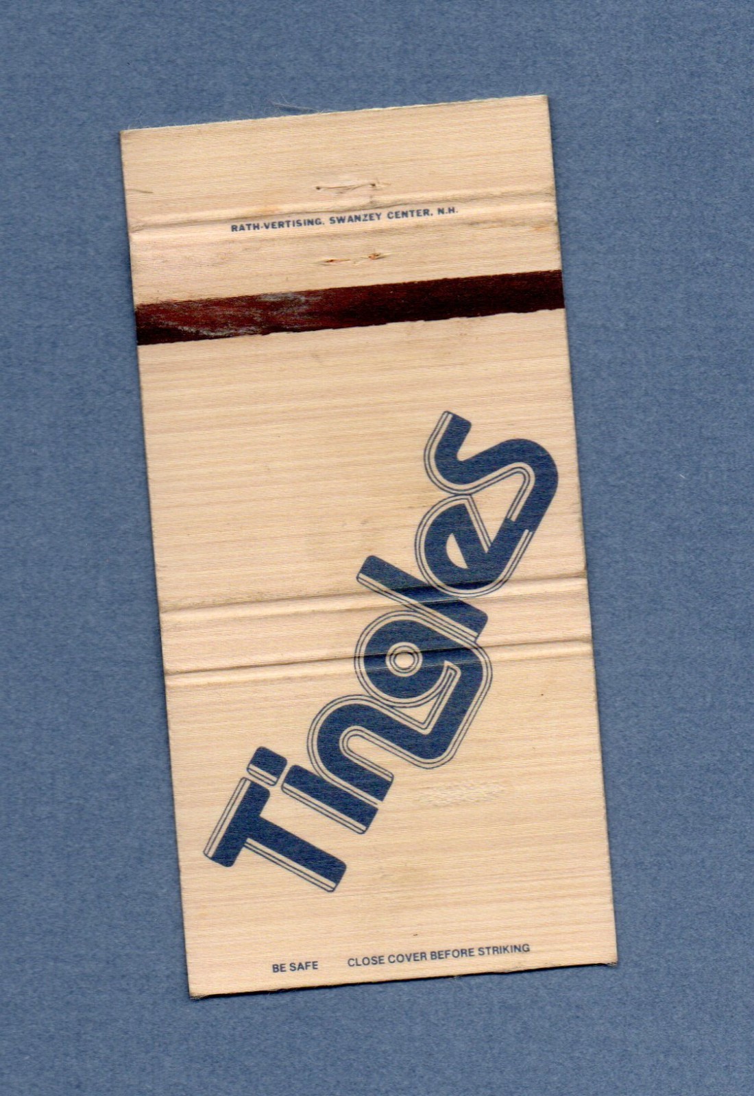 Vintage 1970's Tingles Matchbook Cover Dallas Atlanta Houston San Mateo Hyannis