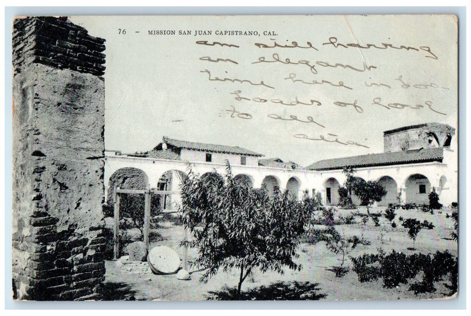 1907  View Of Mission San Juan Capistrano Los Angeles California CA Postcard