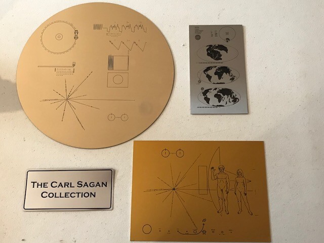 The Carl Sagan Collection: Voyager Golden record, Pioneer 10/11 & LAGEOS plaques The Carl Sagan Collection: Voyager Golden record, Pioneer 10/11 & LAGEOS plaques