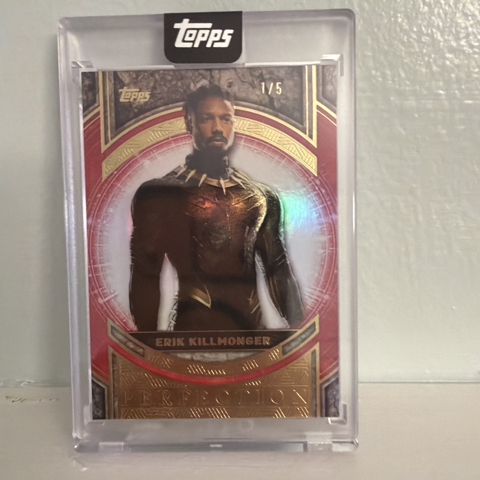 2025 Topps Marvel The Collector Erik Killmonger RED 1/5 MCU Perfection #26 2025 Topps Marvel The Collector Erik Killmonger RED 1/5 MCU Perfection #26