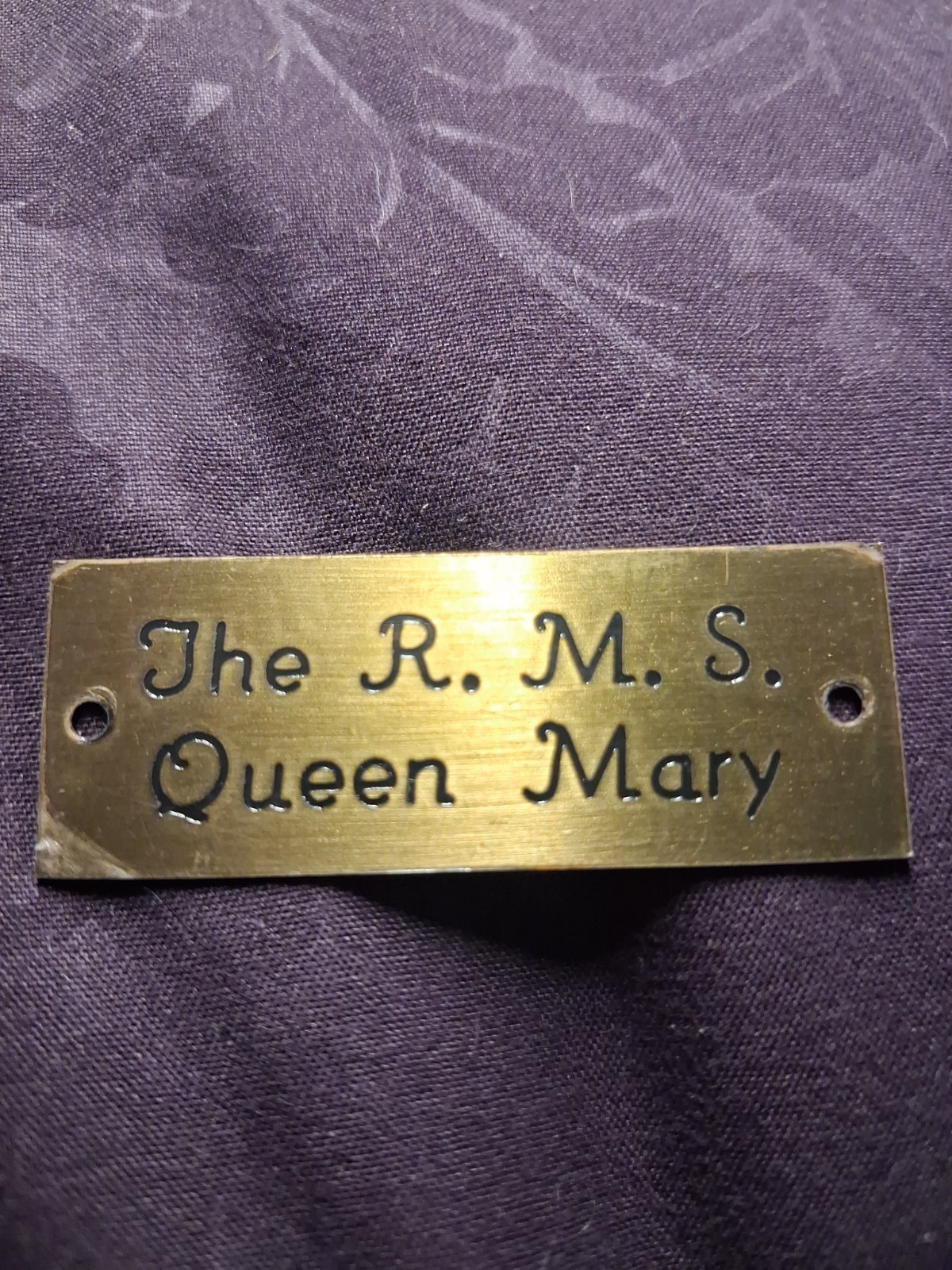 Vintage RMS Queen Mary Engraved Brass Plaque 2\