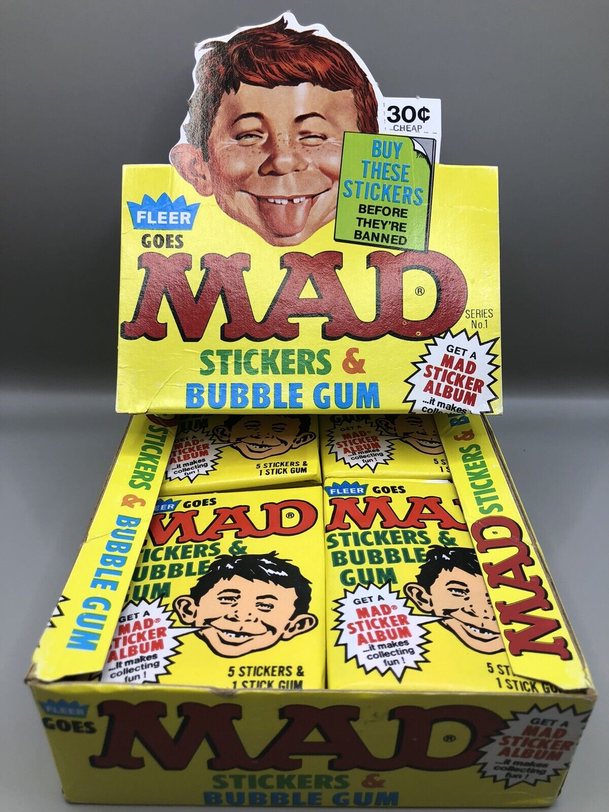 1983 Fleer Goes MAD STICKERS (1) Unopened Wax Pack. (1) Pack. Vintage Authentic