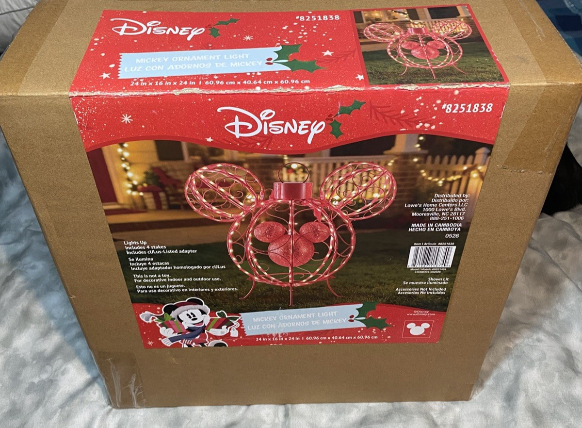 Disney Mickey Mouse Ornament Light Christmas 2 ft Yard Decor NEW   Item 8251838