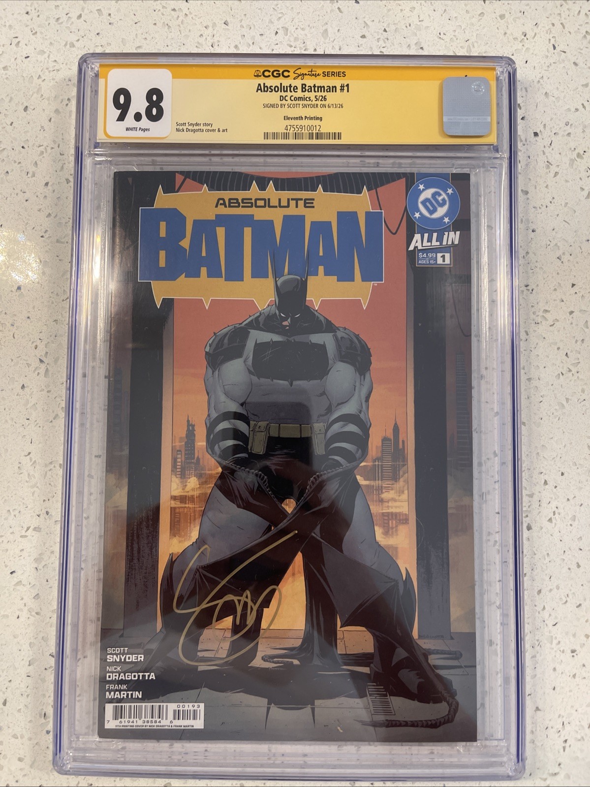 Absolute Batman #1 (11th Print) CGC 9.8 SIGNATURE SERIES SIGNED By SNYDER π₯π₯ Absolute Batman #1 (11th Print) CGC 9.8 SIGNATURE SERIES SIGNED By SNYDER π₯π₯