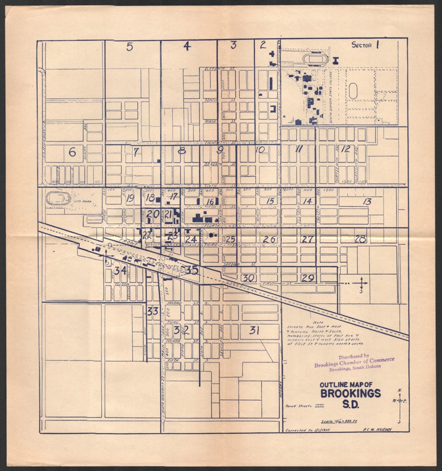 1937 BROOKINGS, SOUTH DAKOTA vintage 13.5 1937 BROOKINGS, SOUTH DAKOTA vintage 13.5