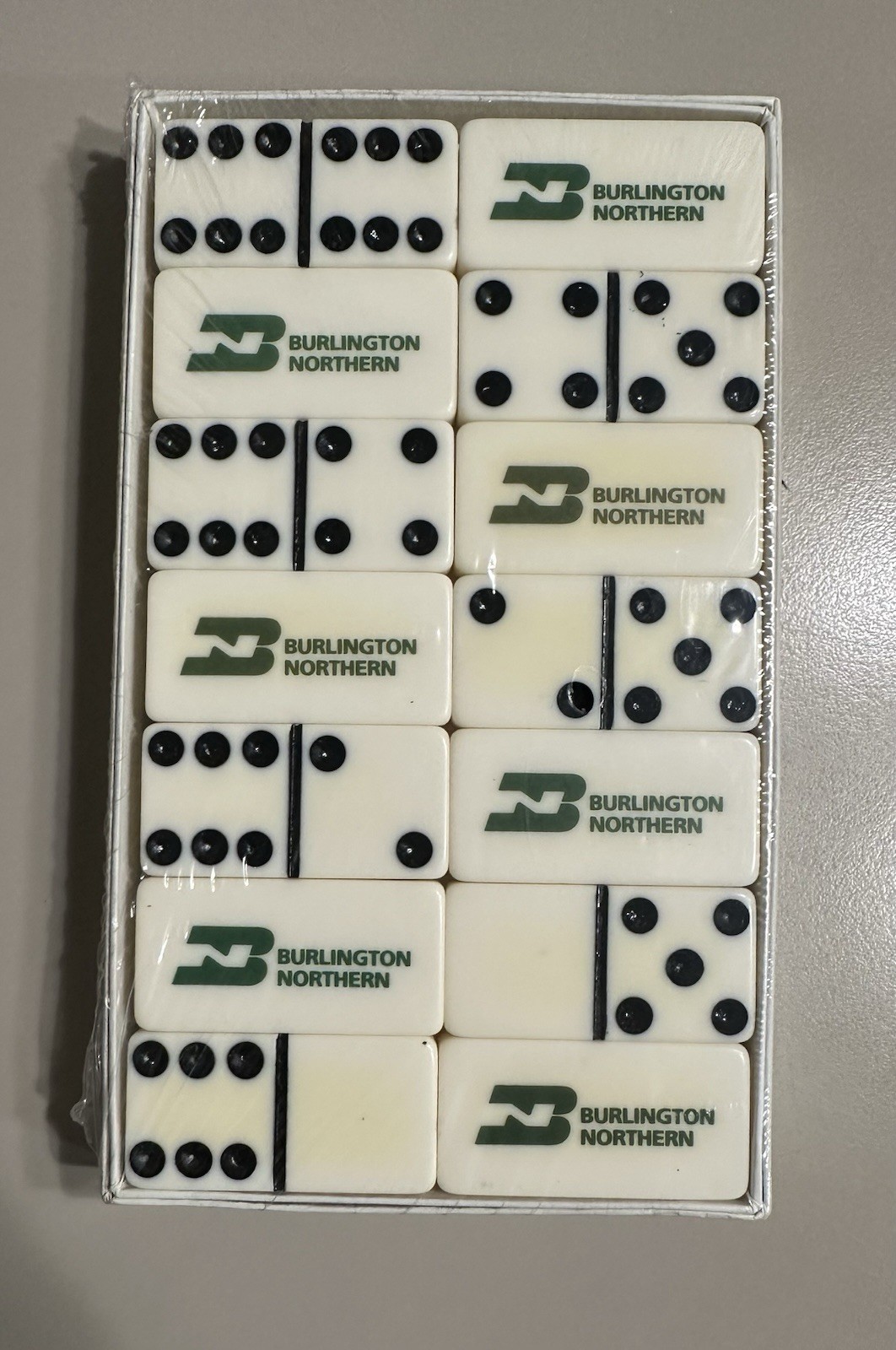 Vintage Burlington Northern Railway Puremco Marblelike Dominoes BN Railroad #616 Vintage Burlington Northern Railway Puremco Marblelike Dominoes BN Railroad #616