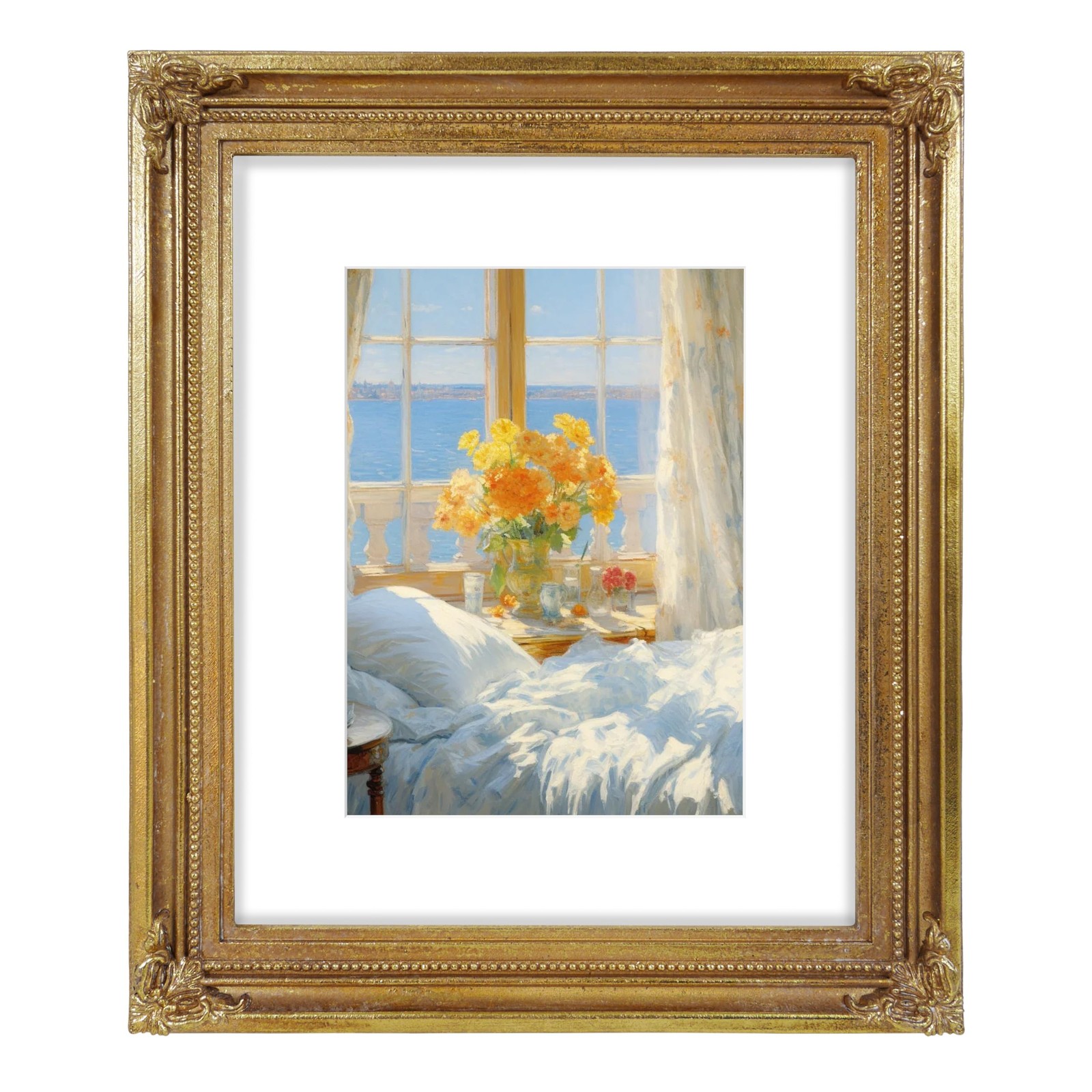 Simons Shop 8x10 Gold Picture Frame Mat 5x7 Wall Tabletop Vintage Frame