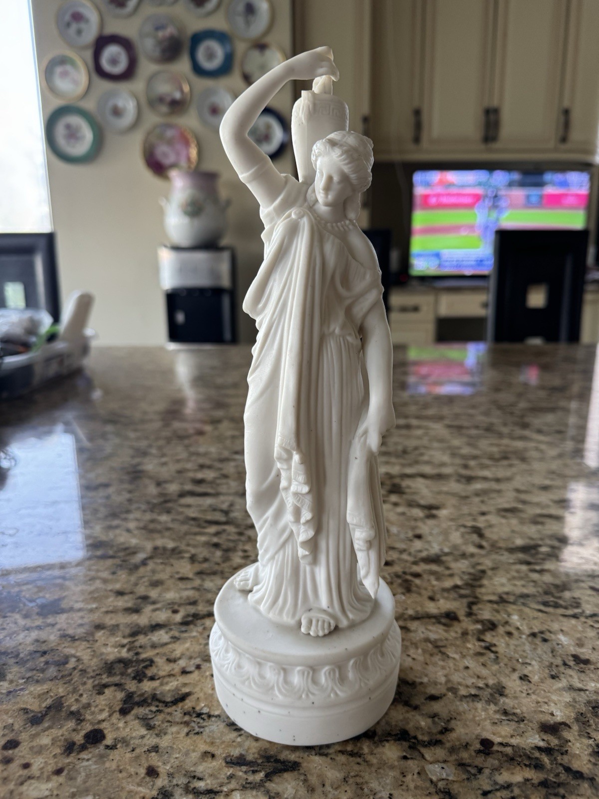 Antique bisque porcelain statue is likely a piece of 19th-century Parian ware Antique bisque porcelain statue is likely a piece of 19th-century Parian ware