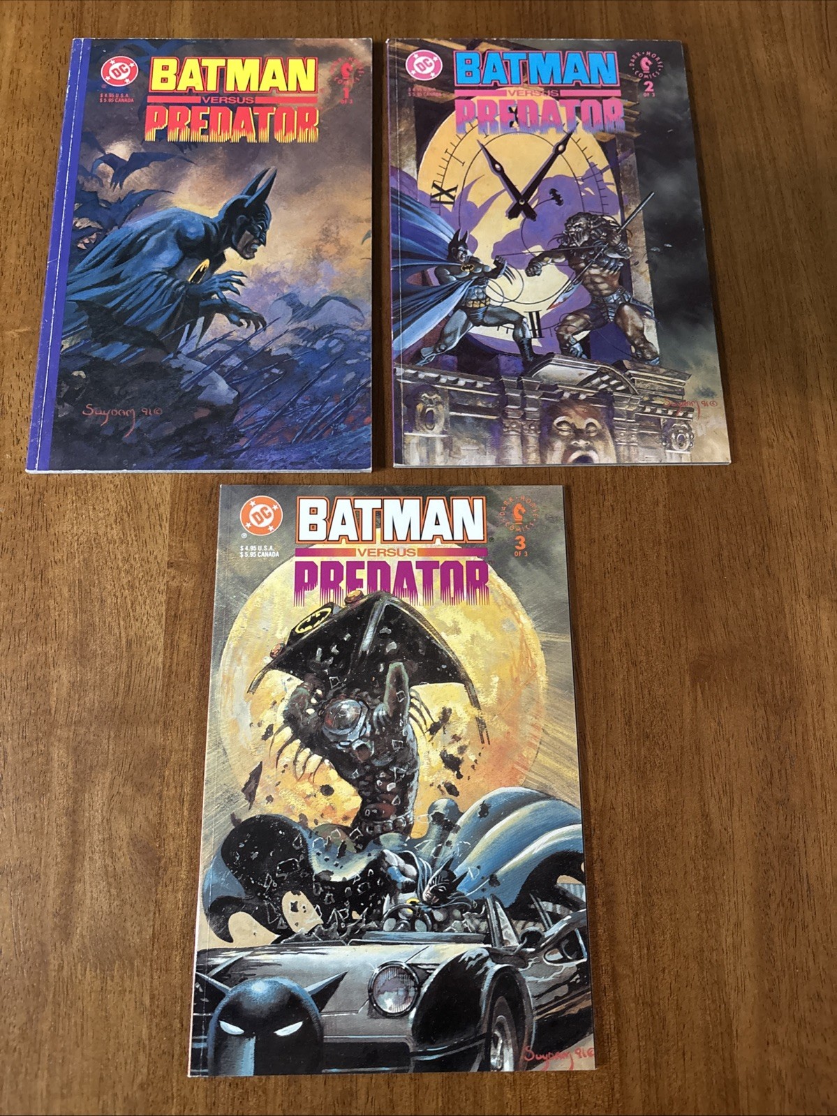 Batman versus Predator #1-3 Complete Set DC/Dark Horse Comics 1991 1st series Batman versus Predator #1-3 Complete Set DC/Dark Horse Comics 1991 1st series