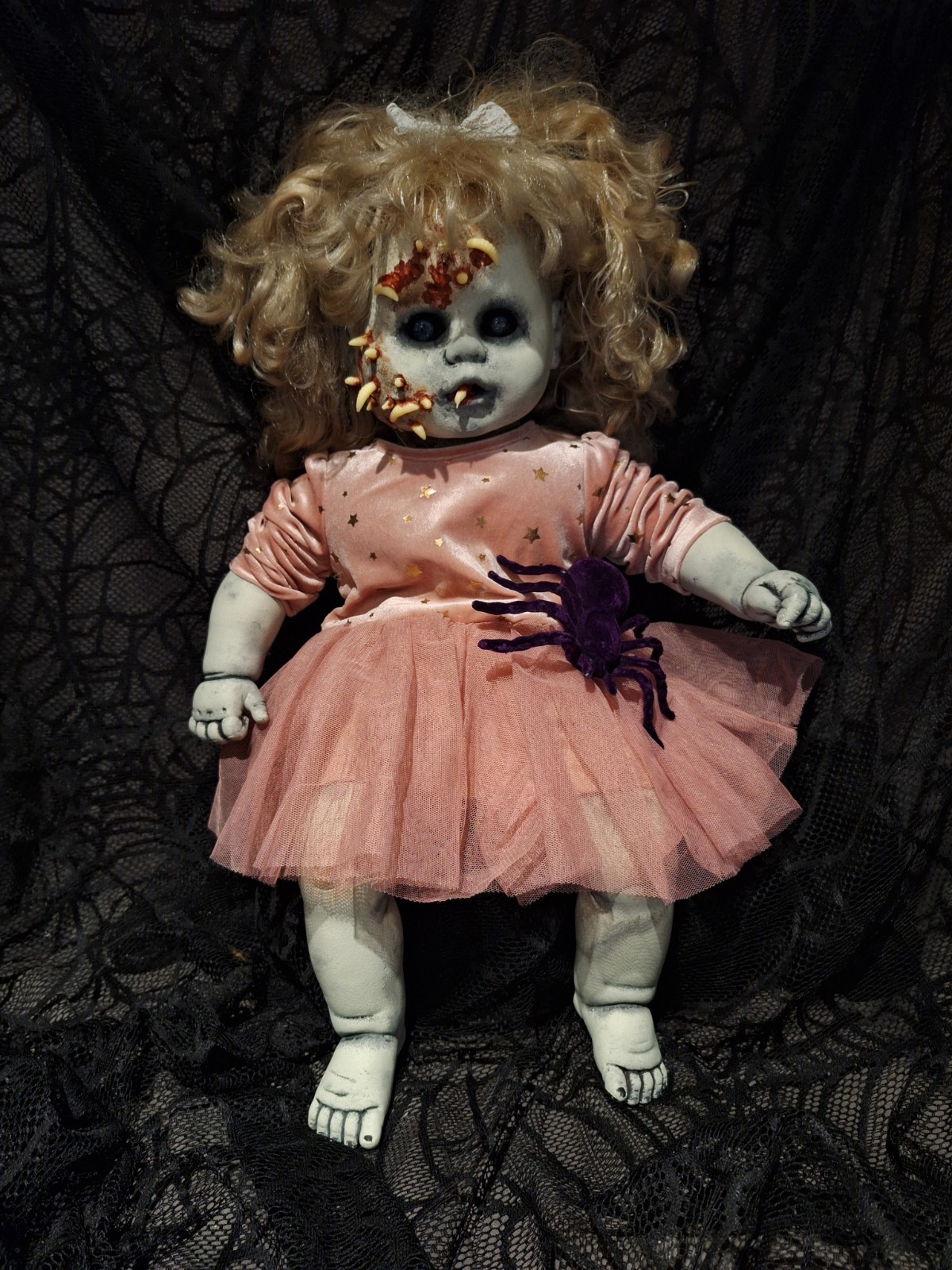 OOAK Creepy Doll 22 In Tall Halloween Prop Handmade Sits And Lays Down Large OOAK Creepy Doll 22 In Tall Halloween Prop Handmade Sits And Lays Down Large