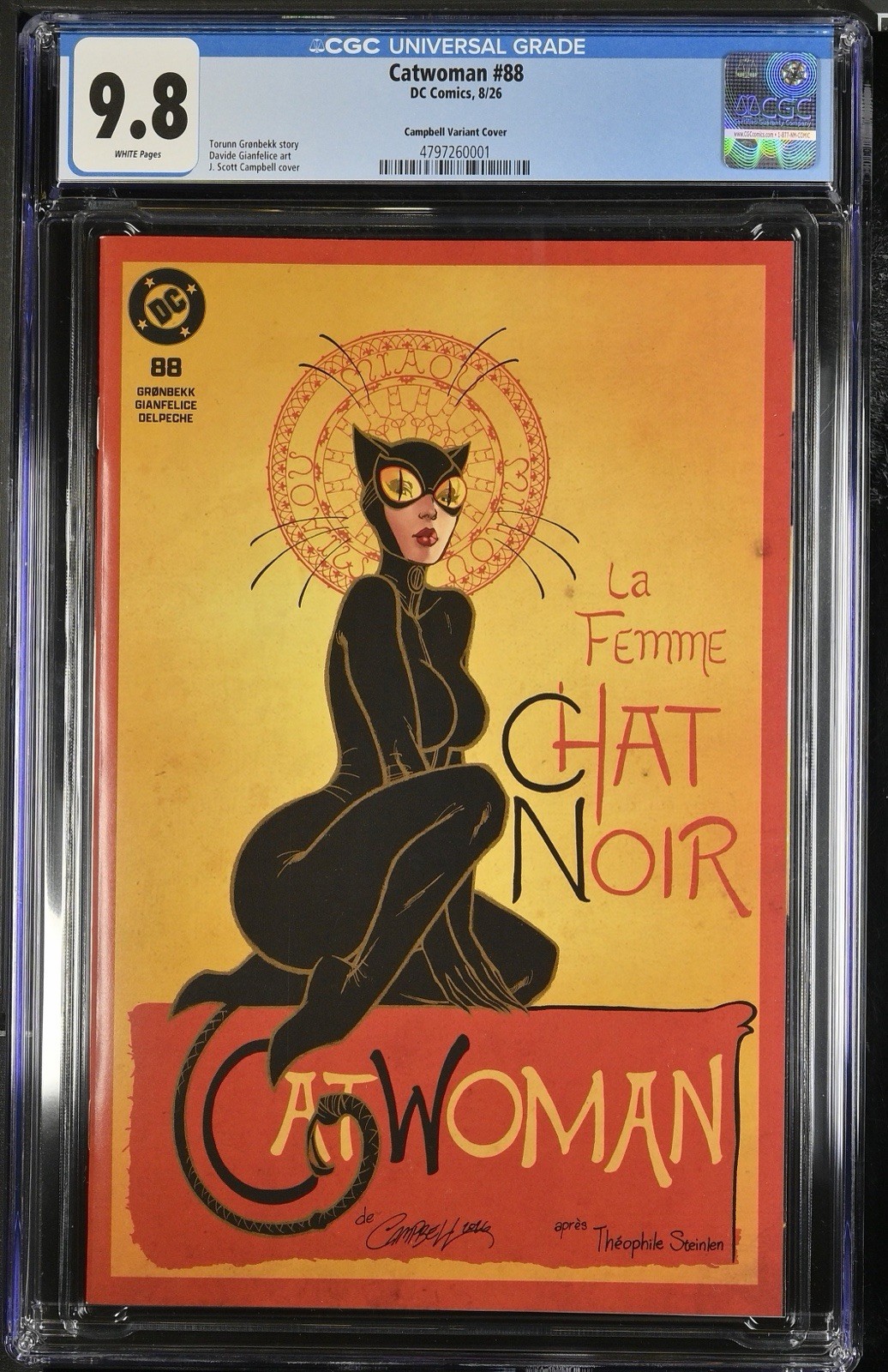 Catwoman #88 2026 DC J Scott Campbell Le Chat Noir Variant CGC 9.8 Catwoman #88 2026 DC J Scott Campbell Le Chat Noir Variant CGC 9.8