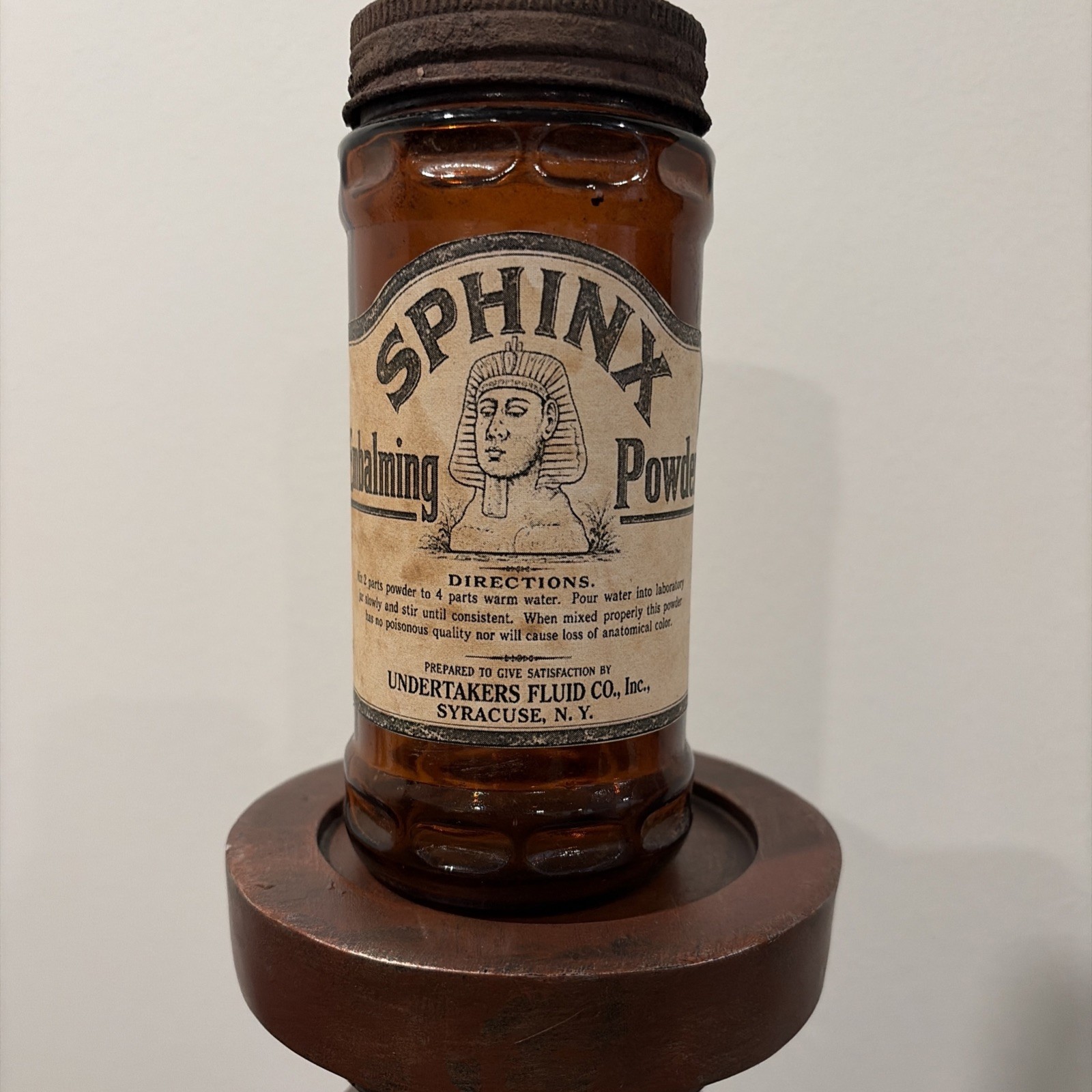Vintage 1950s Jar With Rustic Embalming Powder Label Vintage 1950s Jar With Rustic Embalming Powder Label