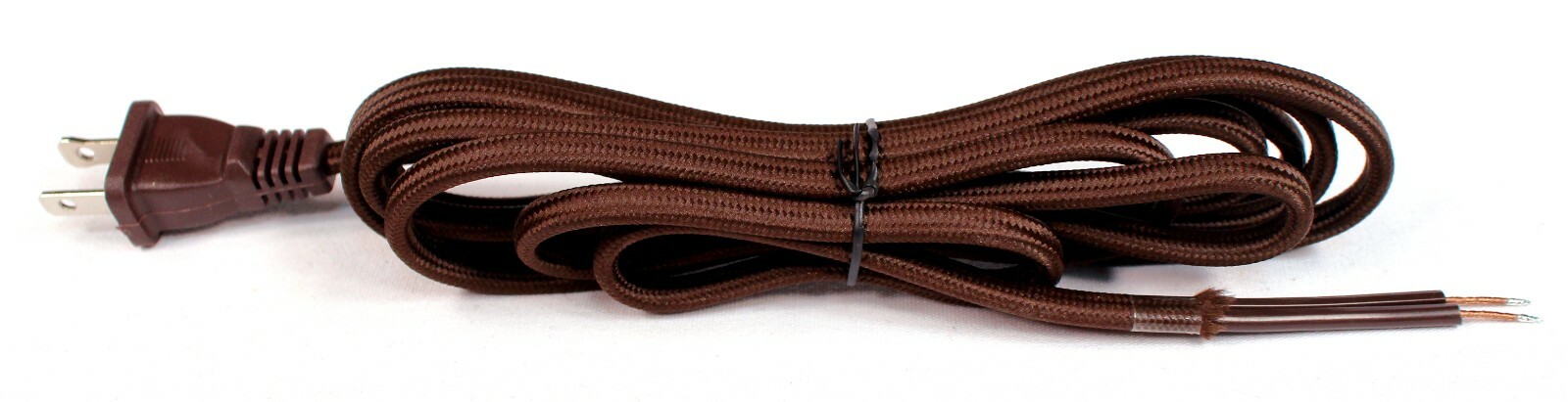 8 ft Brown Rayon Cloth Covered Electric Lamp Cord w/ End Plug, DIY Lamp Repair 8 ft Brown Rayon Cloth Covered Electric Lamp Cord w/ End Plug, DIY Lamp Repair
