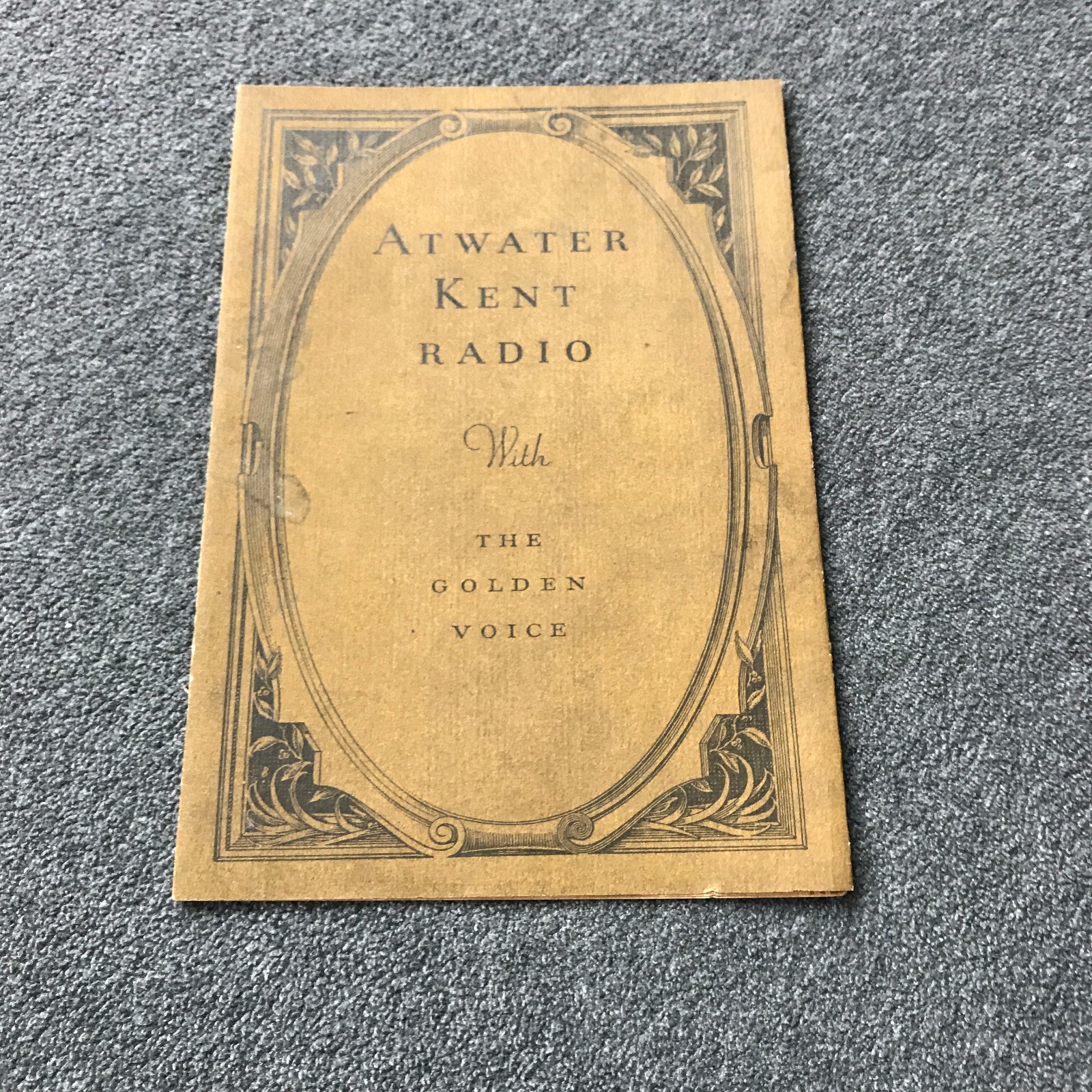 Atwater Kent Radio With Golden Voice Pamphlet Atwater Kent Radio With Golden Voice Pamphlet