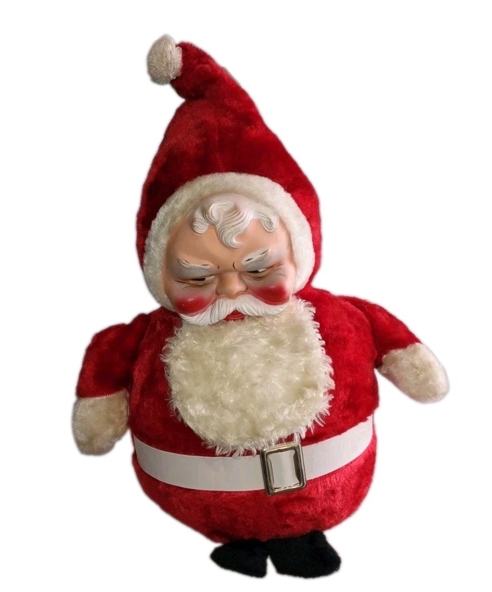 Vintage 1950\'s Bijou Roly Poly Santa Claus Rubber Face 20\ Vintage 1950\'s Bijou Roly Poly Santa Claus Rubber Face 20\