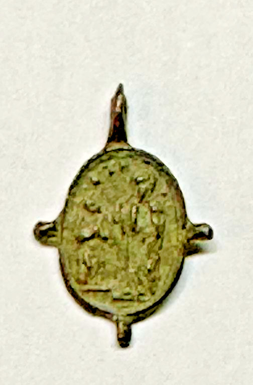 RARE 17th Century Bronze 4-Lugged Devotional Medal - St. Benedict / Montserrat