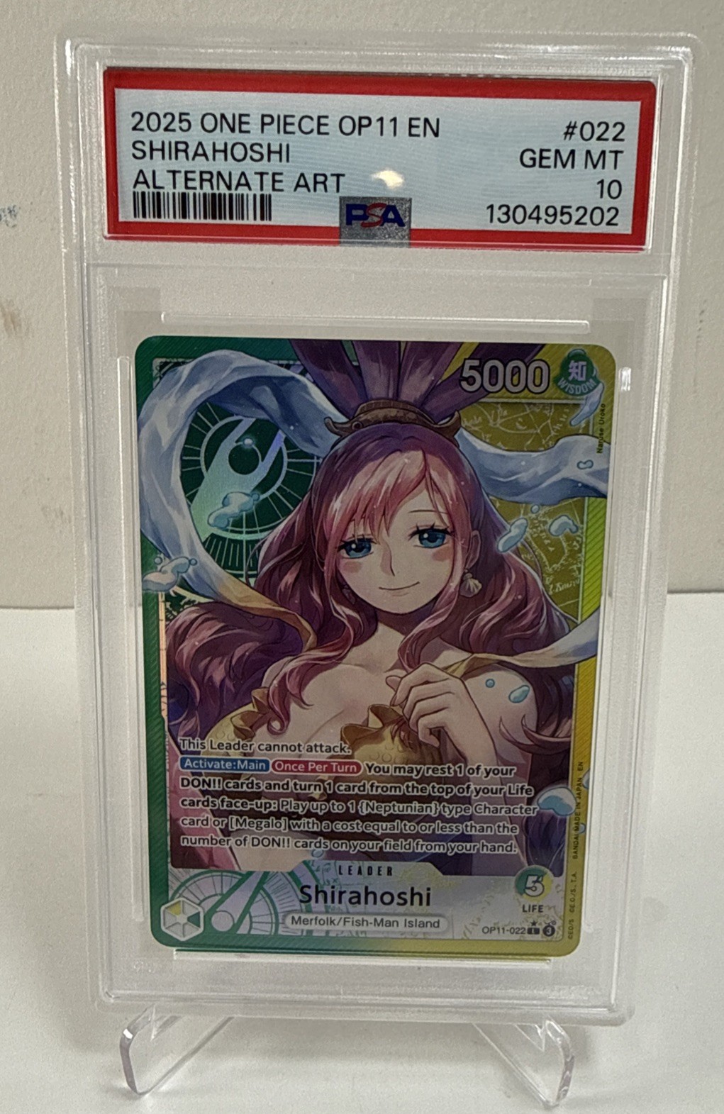 2025 One Piece OP11 EN #022 Shirahoshi Alternate Art PSA 10 2025 One Piece OP11 EN #022 Shirahoshi Alternate Art PSA 10
