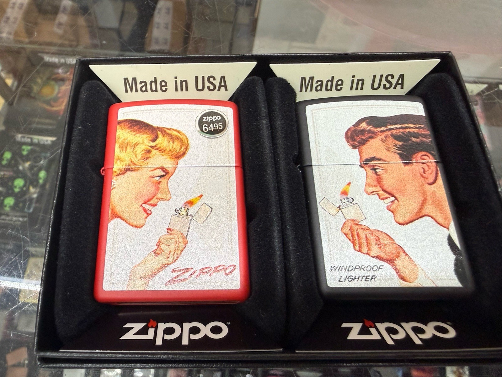 Zippo Pocket Lighter Special Edition Discontinued Made In USA Set Of 2