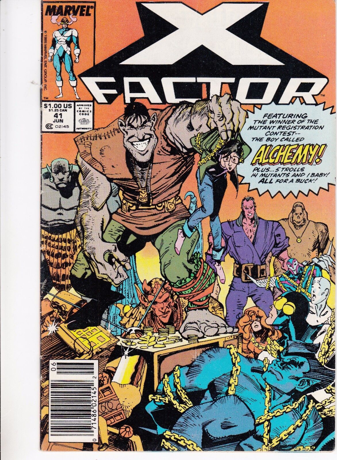 X-FACTOR  #41 1989 STAN LEE -BOY CALLED ALCHEMY- SIMONSON/ ROSEN...VG