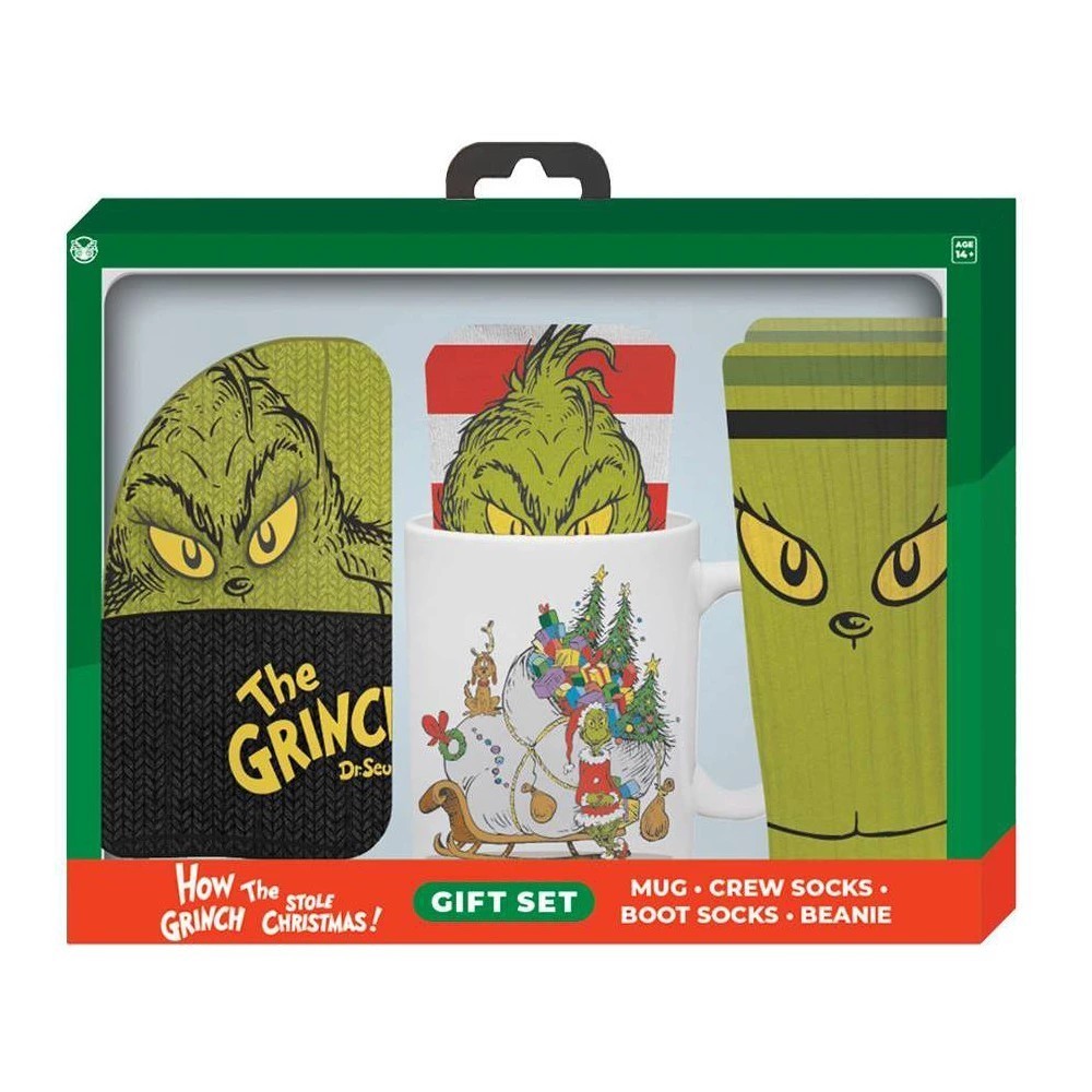 How The Grinch Stole Christmas Gift Set - The Grinch Socks, Mug, and Beanie How The Grinch Stole Christmas Gift Set - The Grinch Socks, Mug, and Beanie