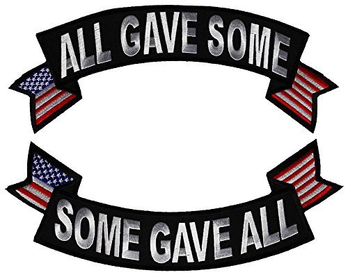 SET OF 2: LARGE ALL GAVE SOME TOP ROCKER & LARGE SOME GAVE ALL BOTTOM ROCKER VET SET OF 2: LARGE ALL GAVE SOME TOP ROCKER & LARGE SOME GAVE ALL BOTTOM ROCKER VET