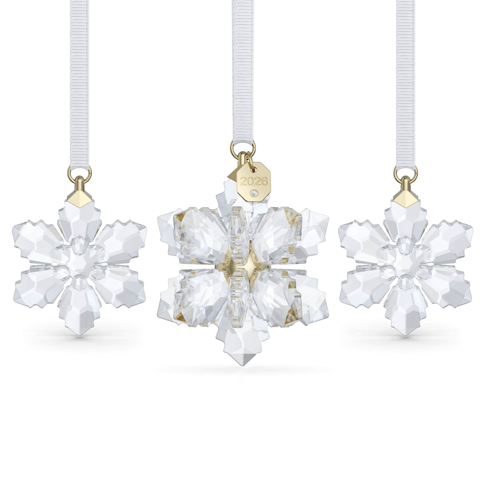 Swarovski Crystal Annual Edition 3D Ornament Set 2026, White, 5731943 Swarovski Crystal Annual Edition 3D Ornament Set 2026, White, 5731943