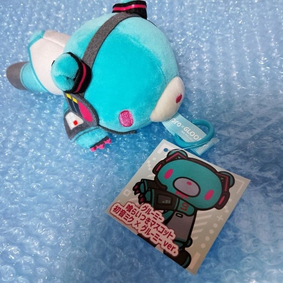GLOOMY The Naughty Grizzly x Hatsune Miku piapro Collaboration Bite Mascot Plush GLOOMY The Naughty Grizzly x Hatsune Miku piapro Collaboration Bite Mascot Plush