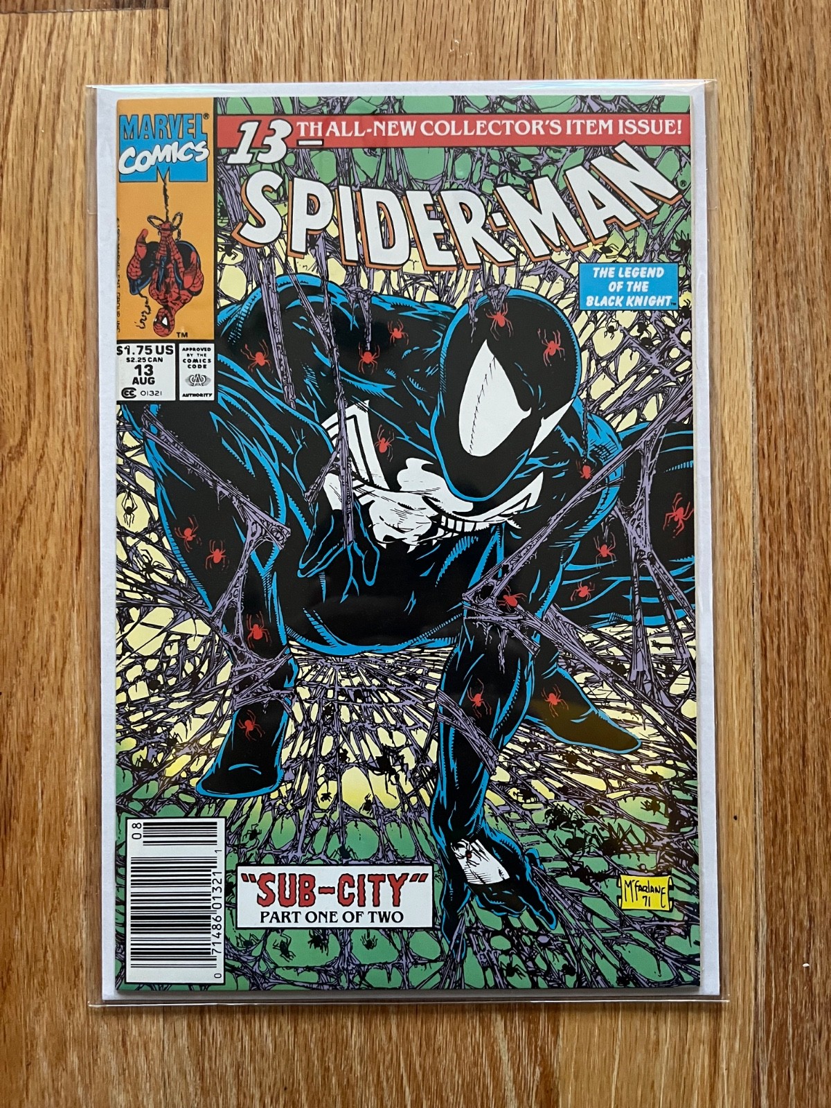 Spider-Man #13 1991 Todd McFarlane Black Suit Newsstand VF Read Description
