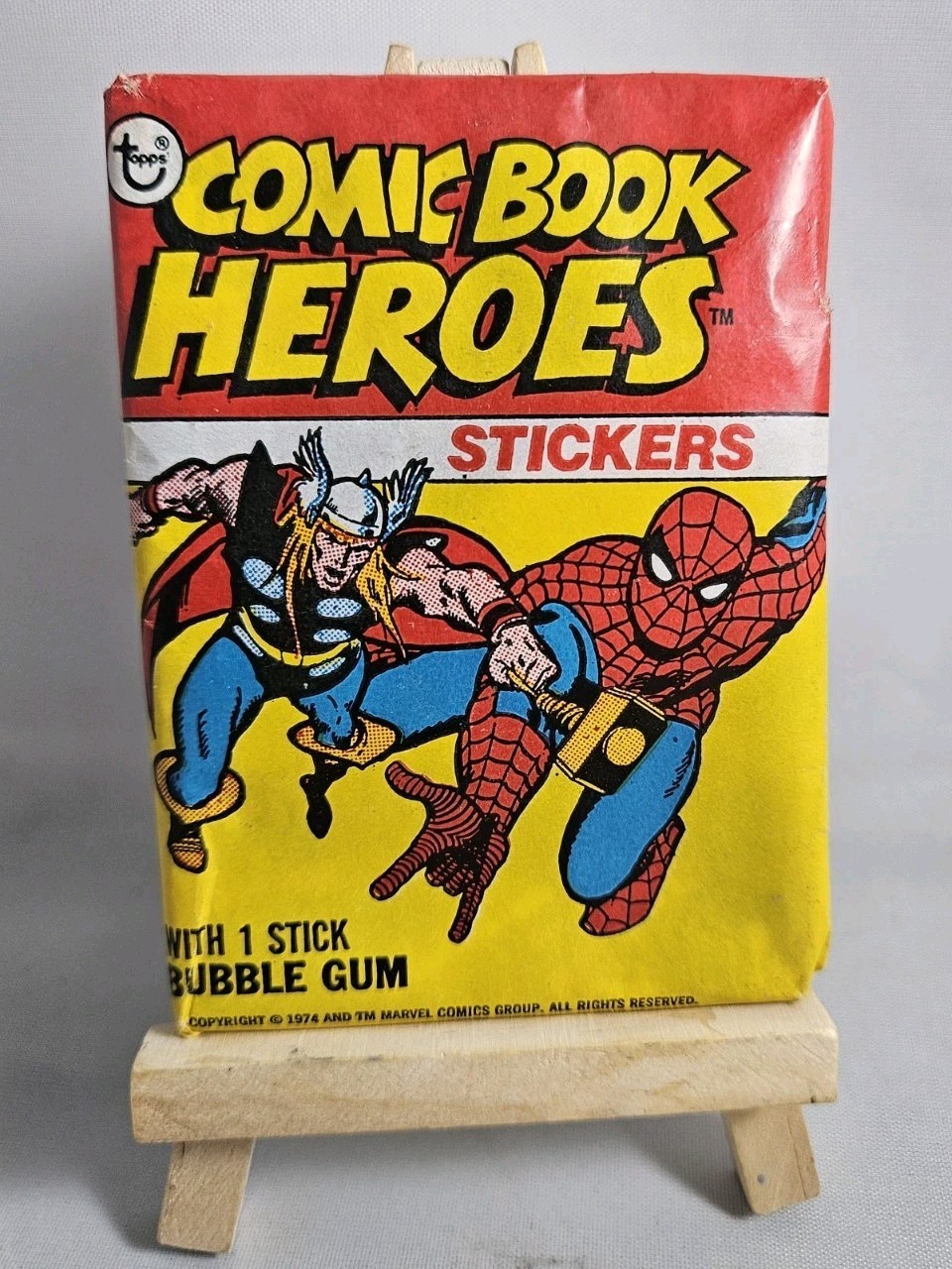 1974 1975 Topps Marvel Comic Book Heroes Stickers Wax Pack SEALED 1974 1975 Topps Marvel Comic Book Heroes Stickers Wax Pack SEALED