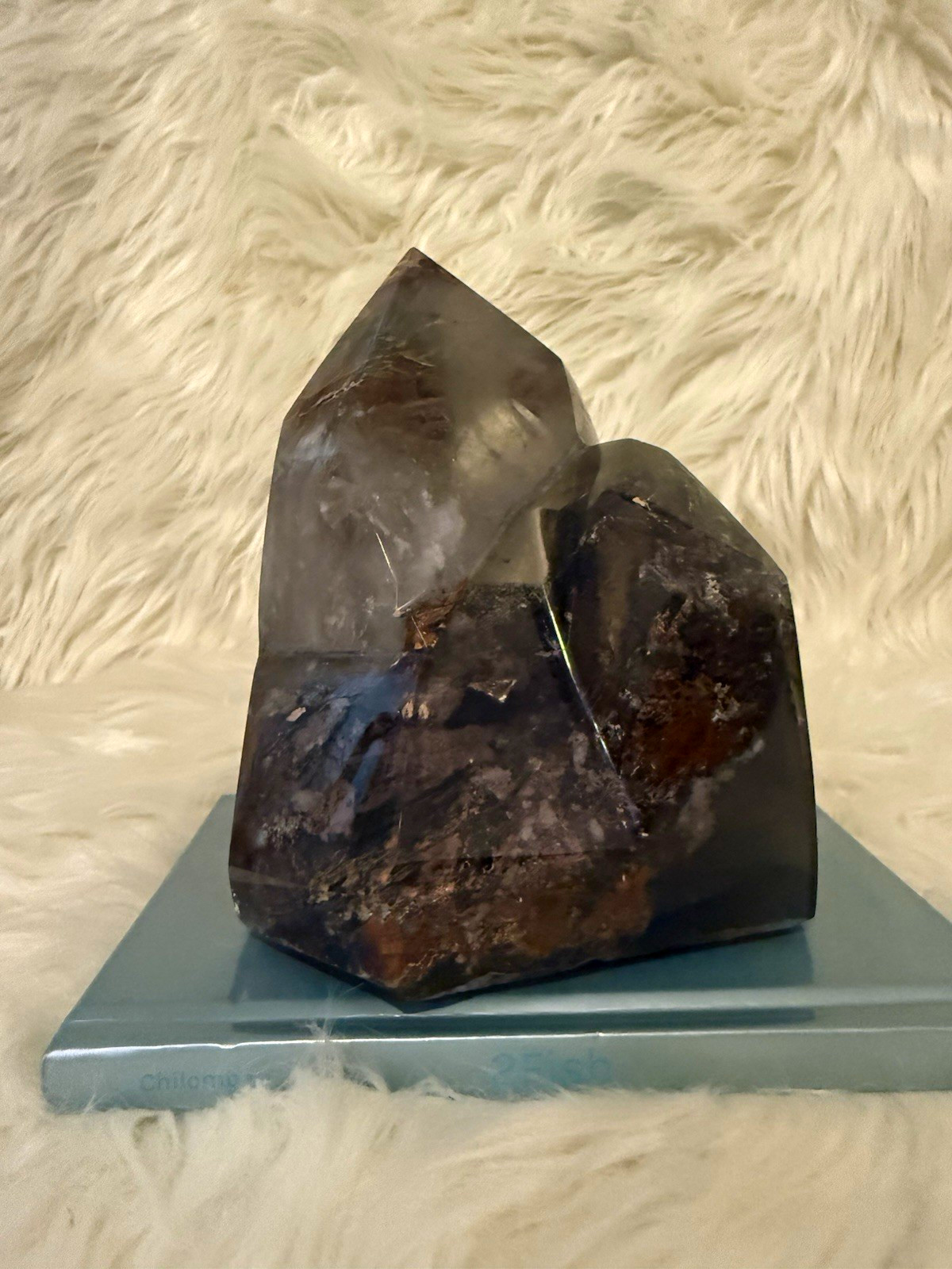 Large Smoky Garden Quartz Crystal Point with Hematite Inclusions Large Smoky Garden Quartz Crystal Point with Hematite Inclusions