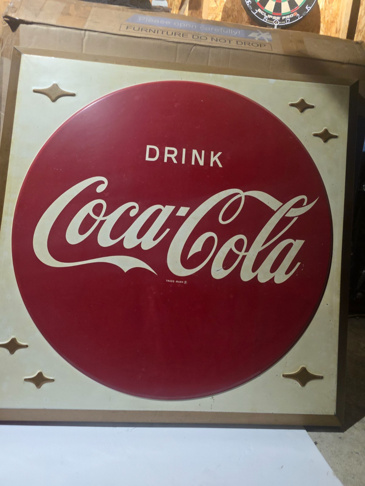 1954 coca cola button sign 36x36 1954 coca cola button sign 36x36
