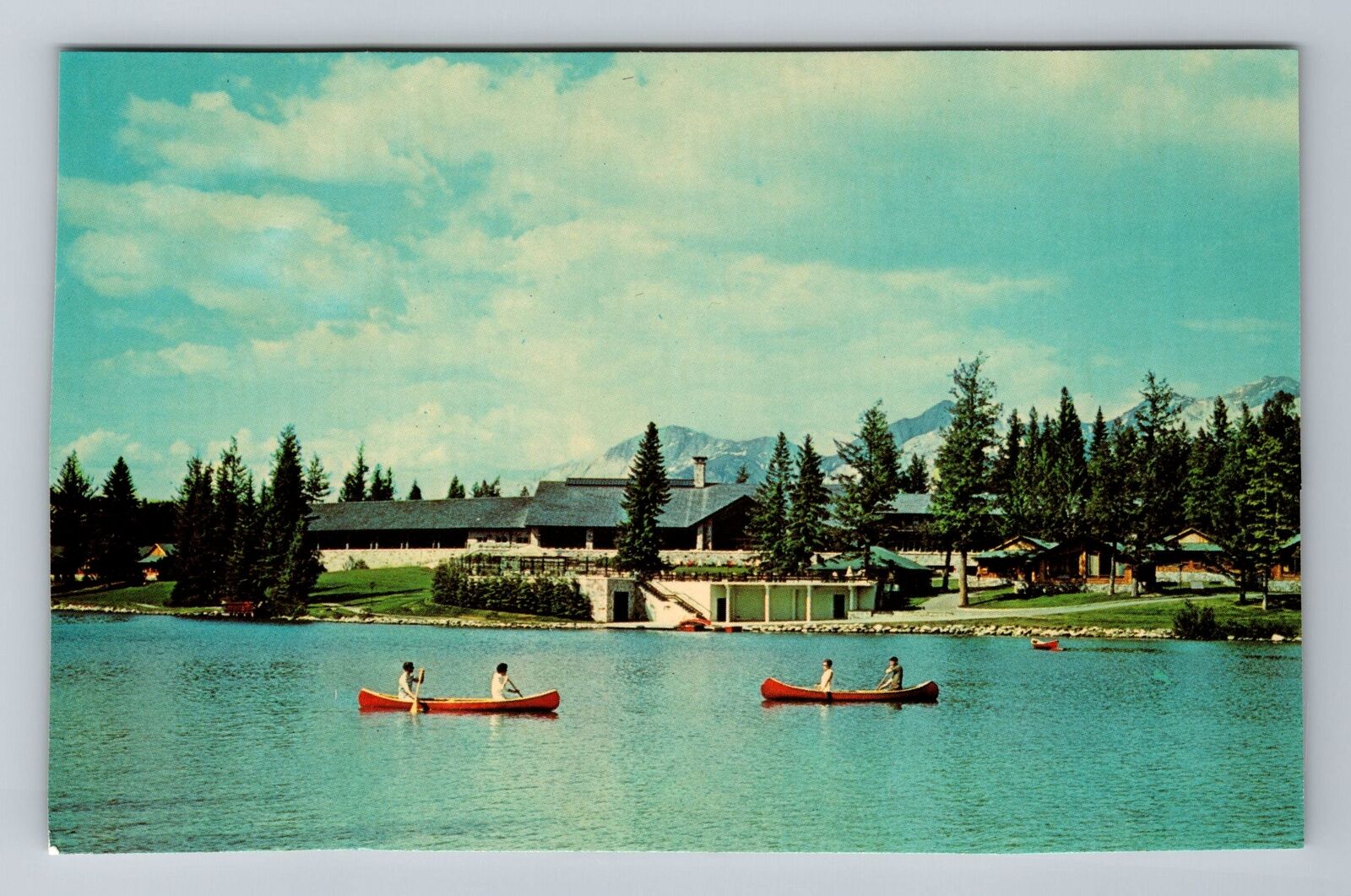 Jasper-Alberta, Jasper Park Lodge, Jasper Natl Park, Vintage Postcard