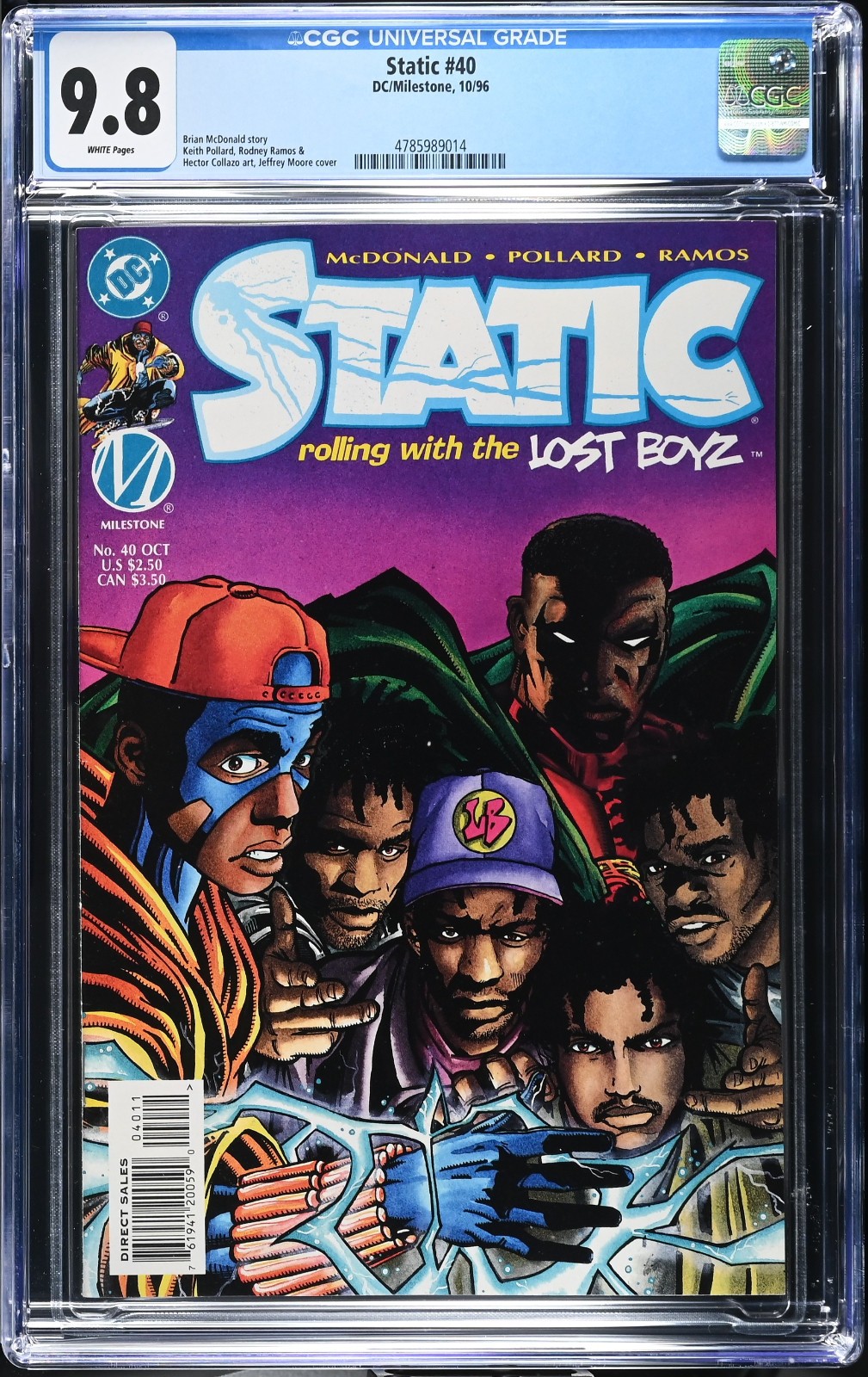 Static # 40 CGC 9.8 NM/MT 1st print Milestone DC Comics POP = 18 none higher Static # 40 CGC 9.8 NM/MT 1st print Milestone DC Comics POP = 18 none higher