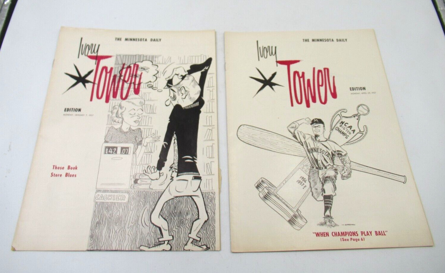 University of Minnesota (2) Magazine MN Daily Ivory Tower Vintage 1957 University of Minnesota (2) Magazine MN Daily Ivory Tower Vintage 1957