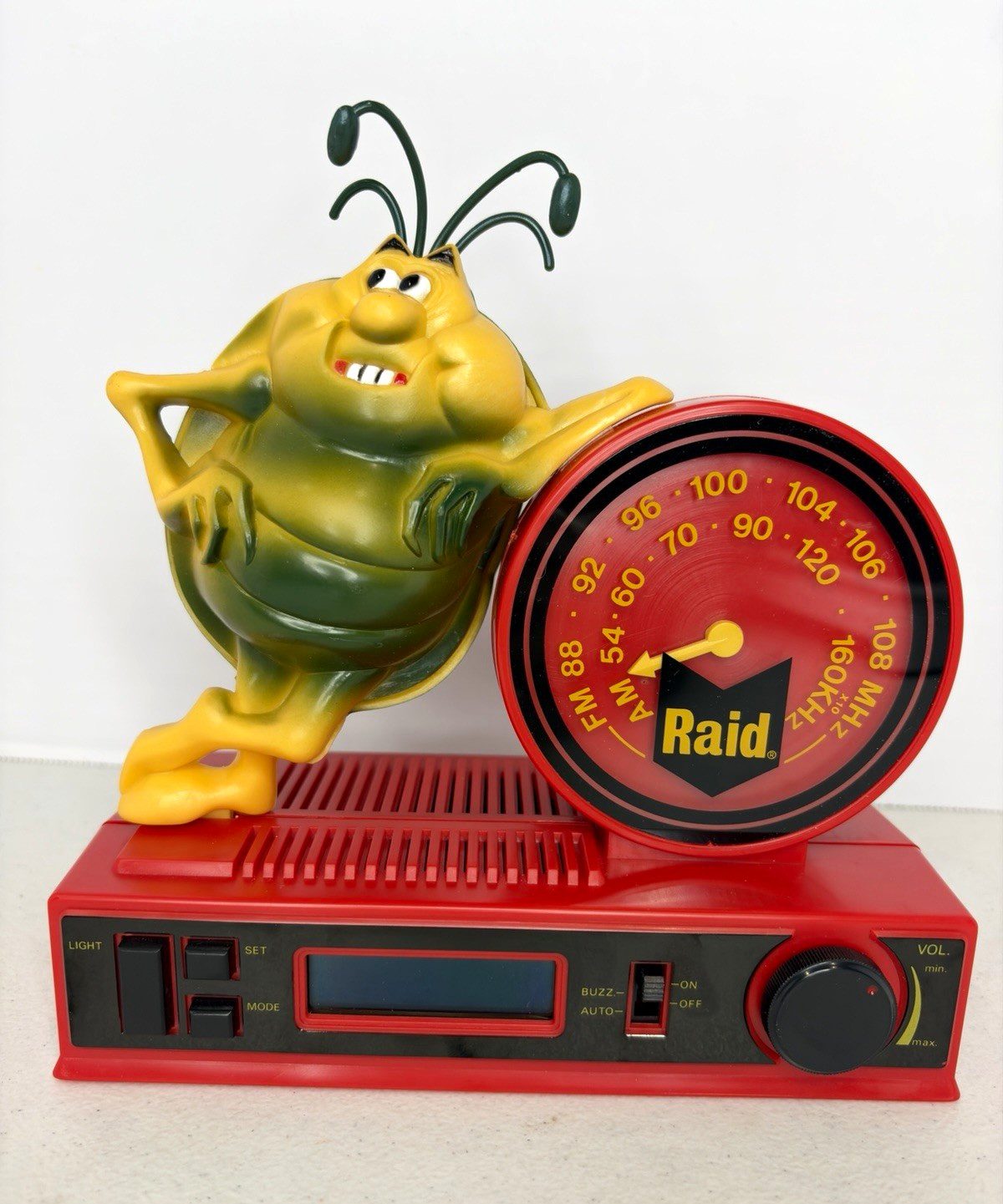 Vintage Raid Bug AM/FM Alarm Clock Radio SC Johnson Promotional Advertising Rare Vintage Raid Bug AM/FM Alarm Clock Radio SC Johnson Promotional Advertising Rare