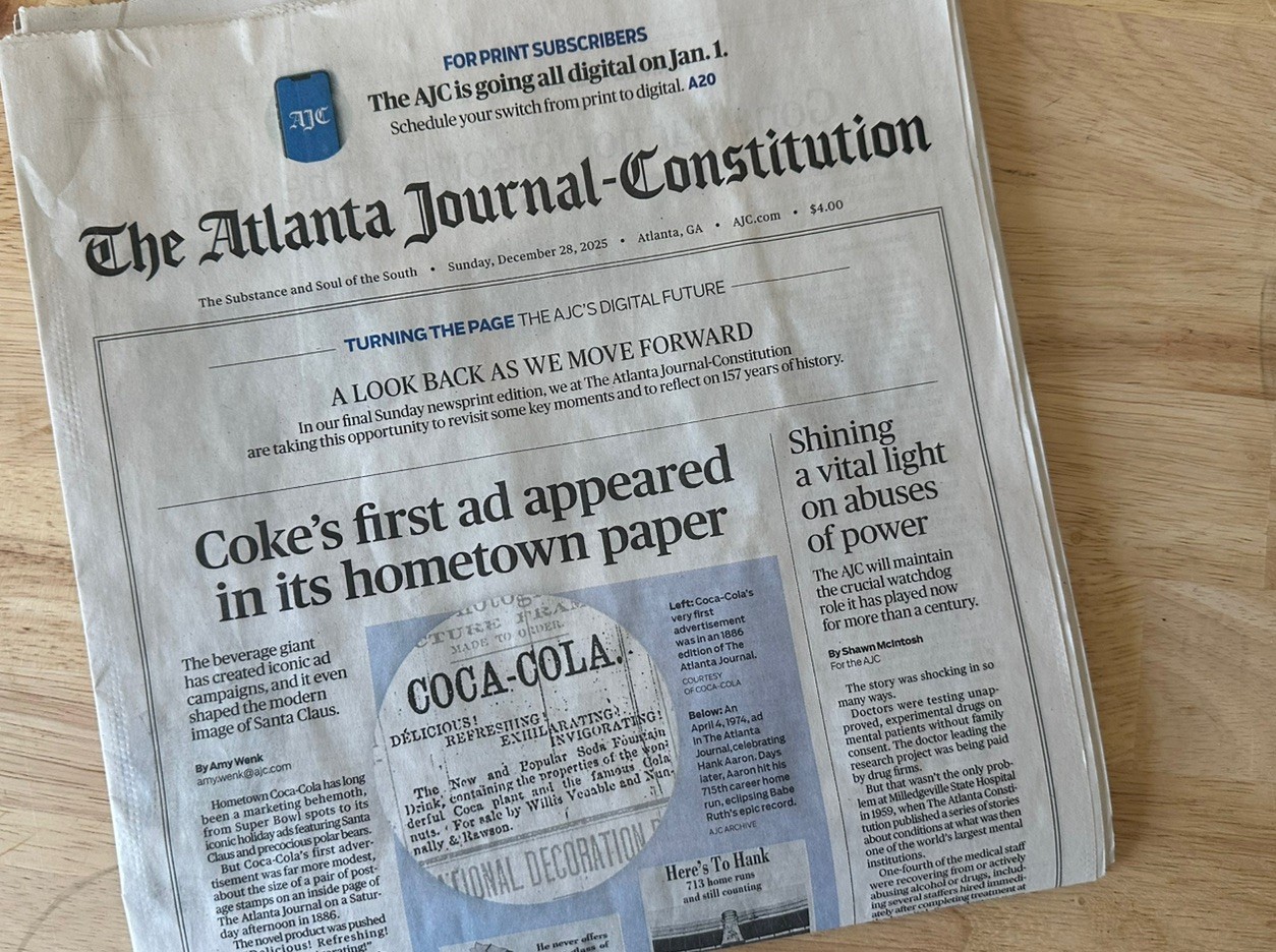 Atlanta Journal-Constitution FINAL SUNDAY PRINT Newspaper 12/28/25 Complete Atlanta Journal-Constitution FINAL SUNDAY PRINT Newspaper 12/28/25 Complete