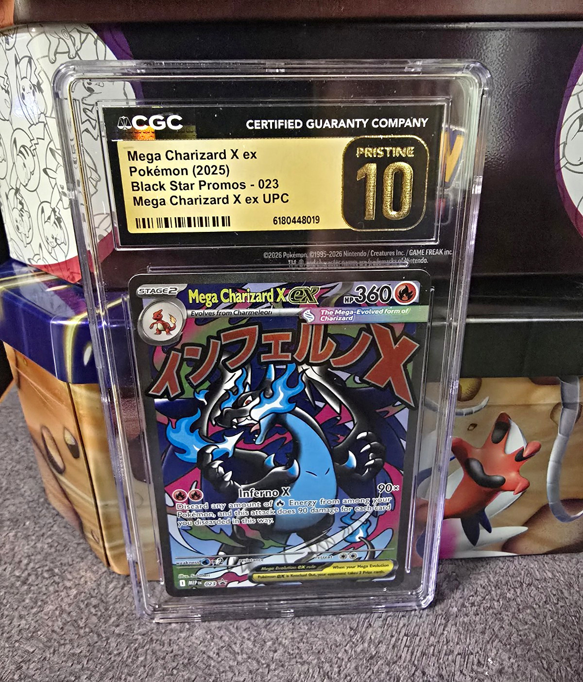 2025 Pokémon Black Star Promos #023 Mega Charizard X ex Promo CGC Pristine 10 2025 Pokémon Black Star Promos #023 Mega Charizard X ex Promo CGC Pristine 10