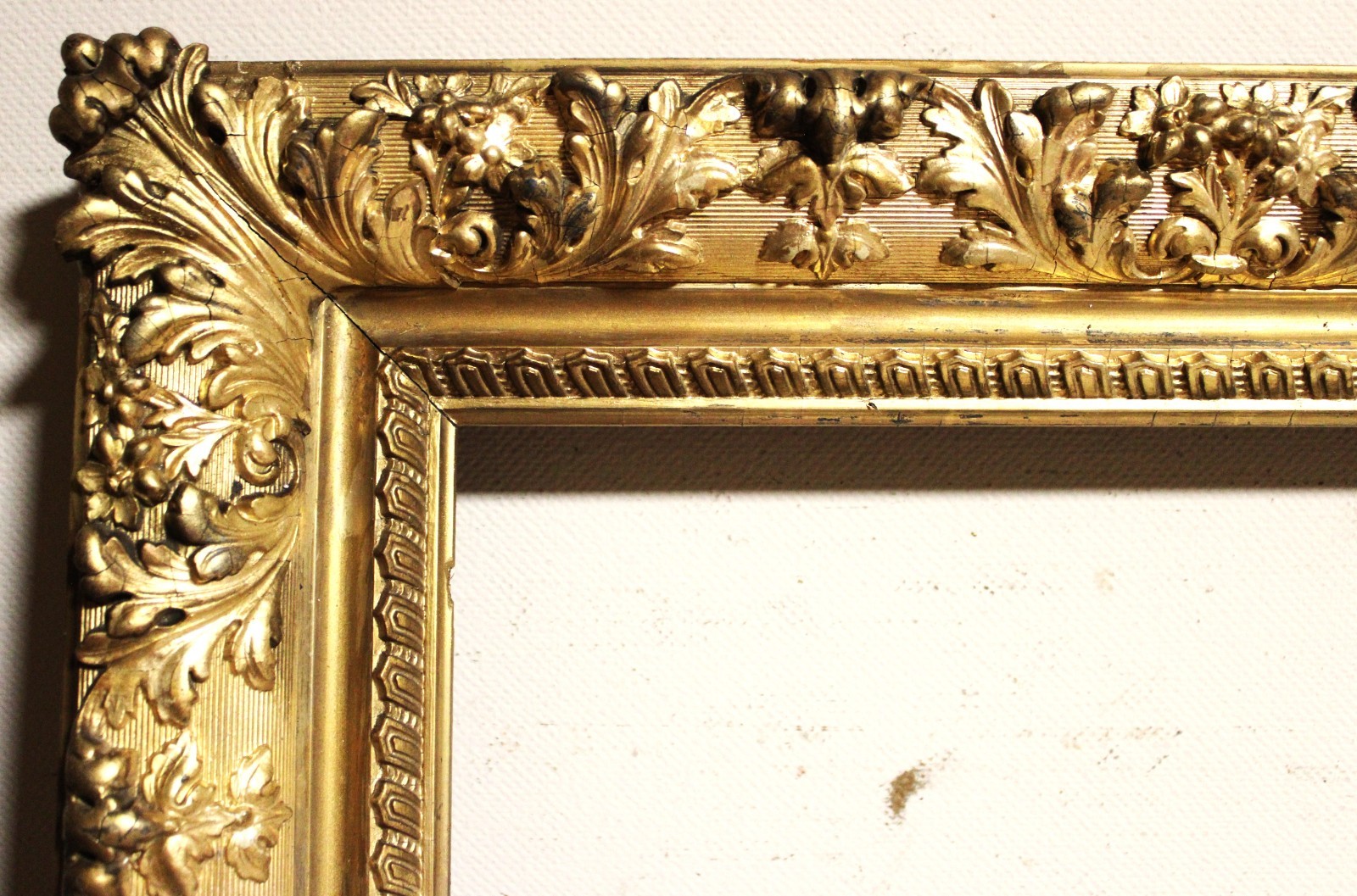 SUPERB ANTIQUE FITS 20 X 23 FRENCH BAROQUE PICTURE FRAME ORNATE WOOD GOLD LOUIS