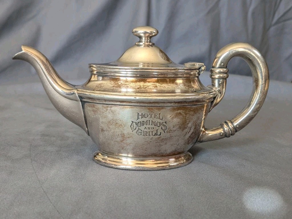 Gorham Silver Soldered Hotel Cominos & Grill Individual Teapot 8 oz Hotel Silver