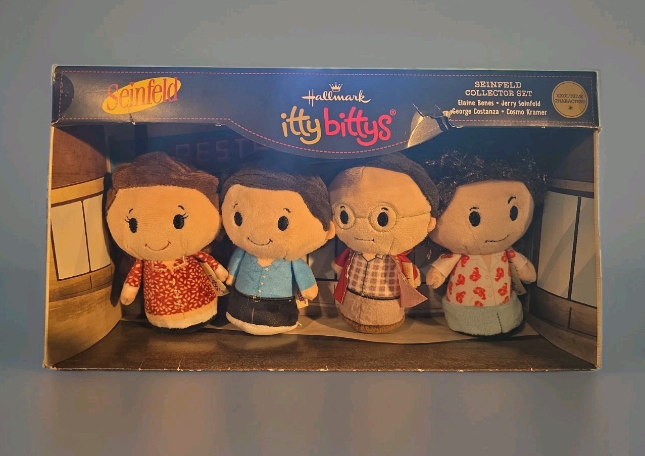 Hallmark Itty Bittys Seinfeld Collector Set of 4 Plush Nib Box Torn Hallmark Itty Bittys Seinfeld Collector Set of 4 Plush Nib Box Torn