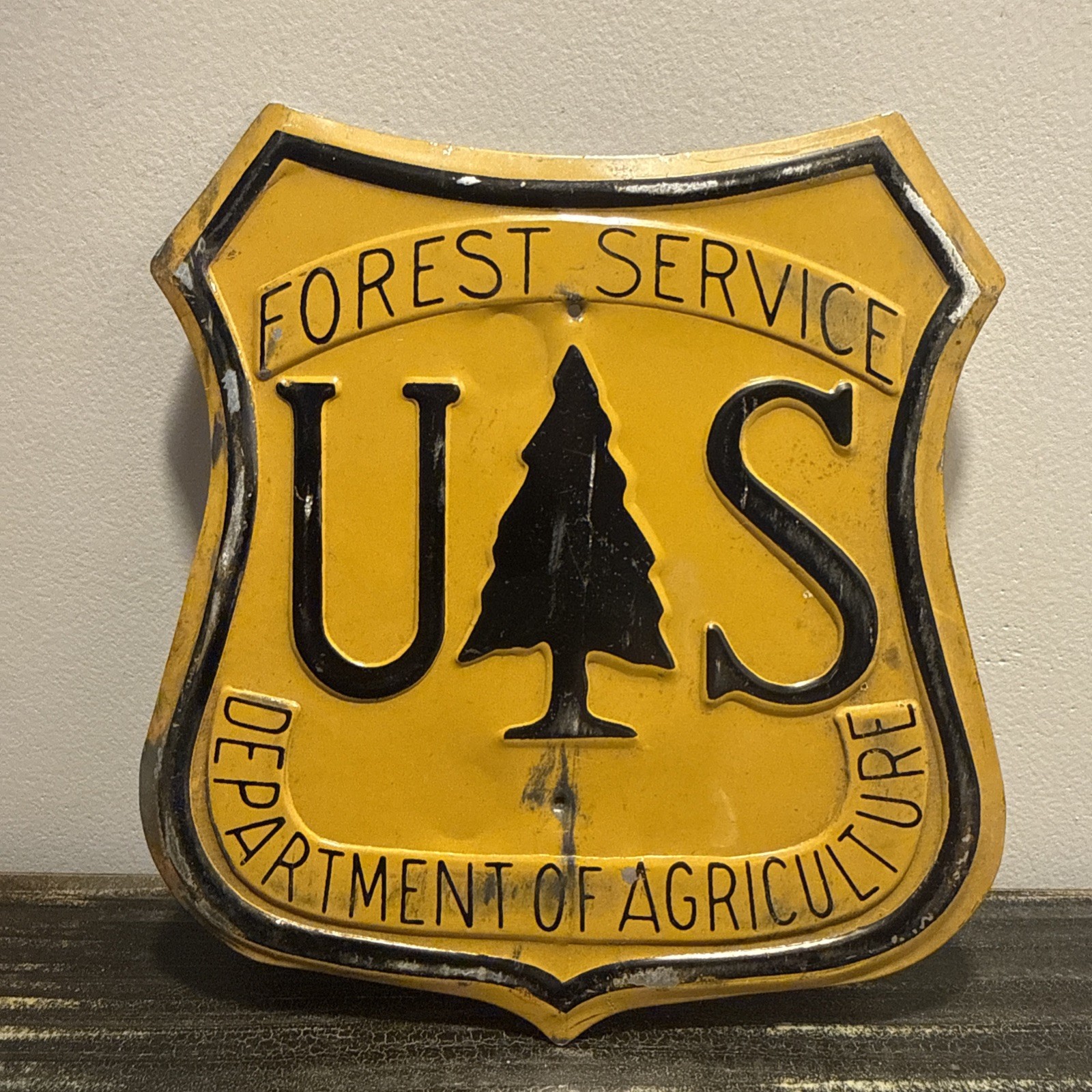 Rare Vintage Metal US Forestry Service Tree Sign Tree Badge Old Stock