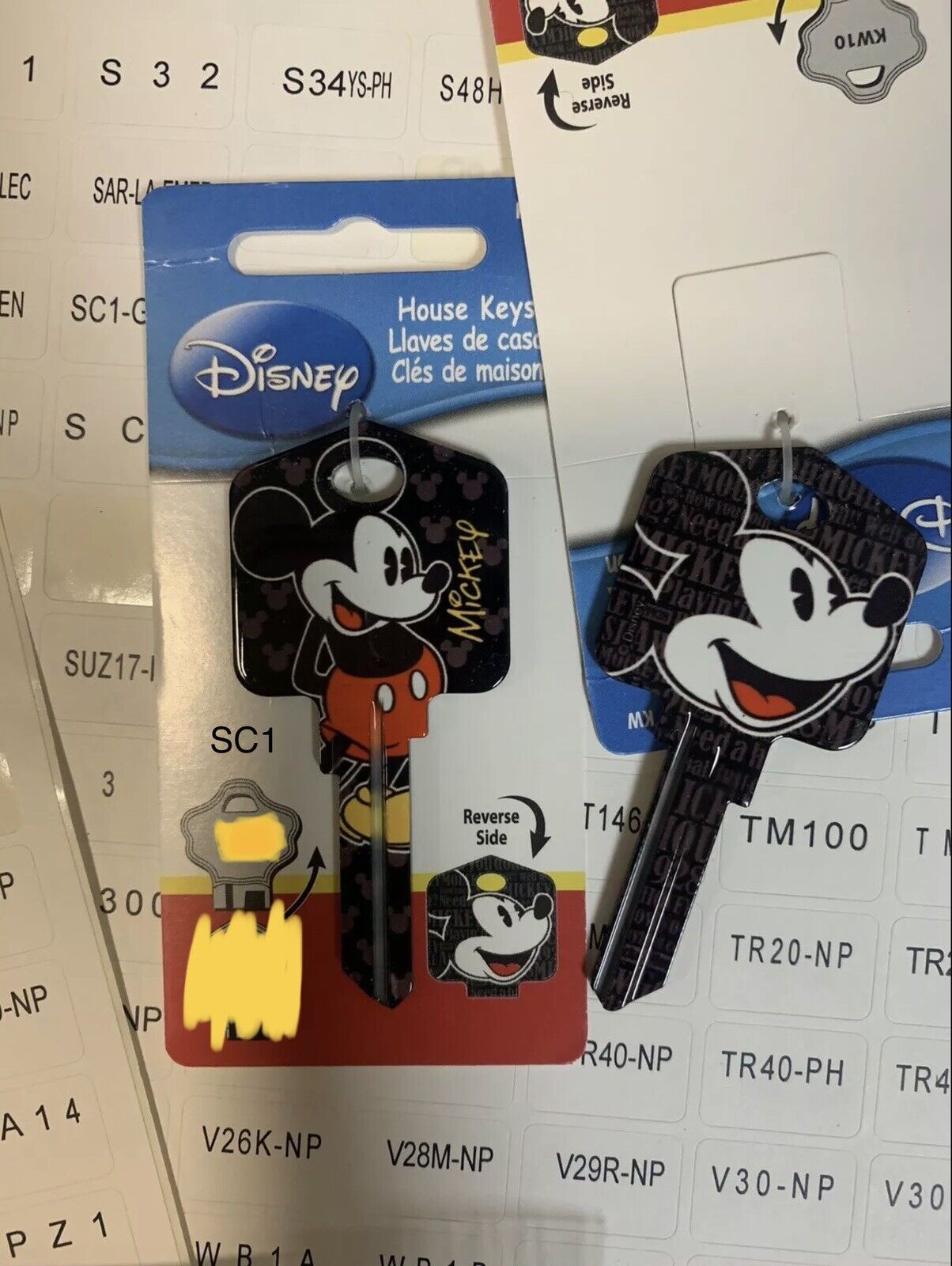 Mickey Mouse Shape  Key Blank House Key SC1 Schlage 3D Painted Blank