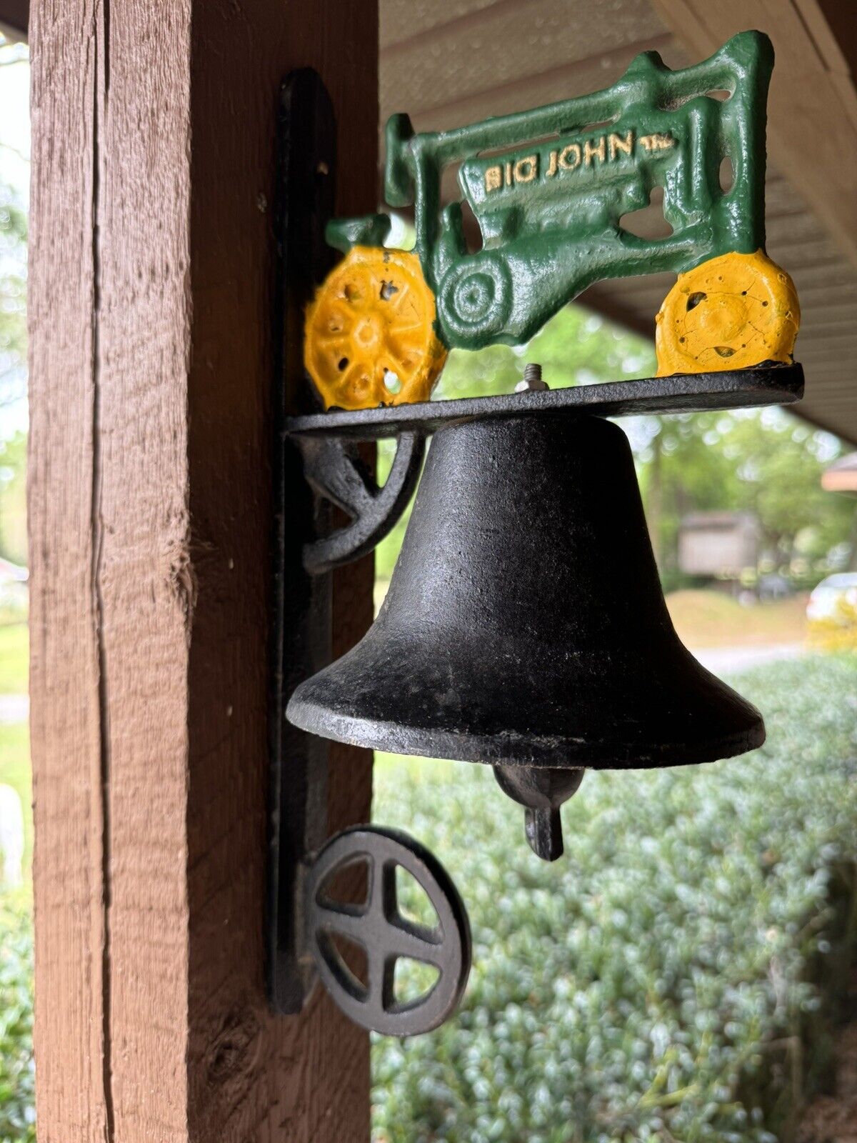 Vintage Cast Iron “Big John” Wall Mount Outdoor Barn Ranch Tractor Dinner Bell